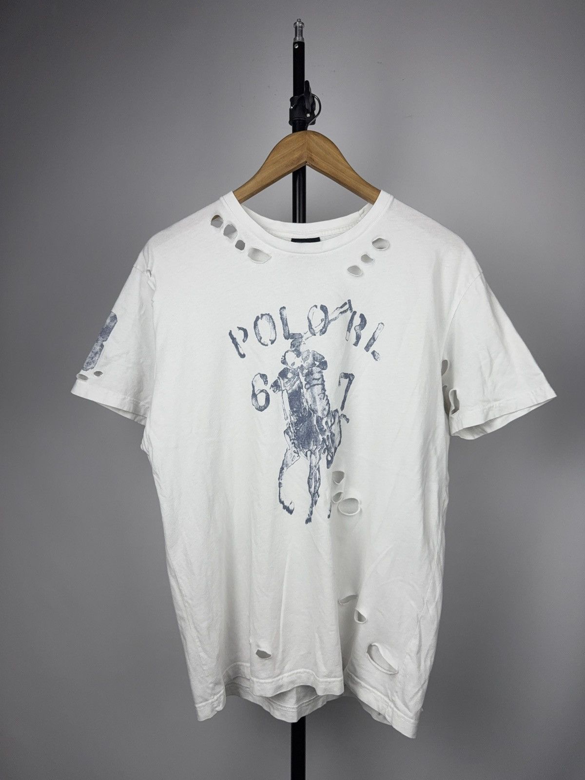 00s Ralph Lauren Distressed Polo Graphic Tee Vintage Style