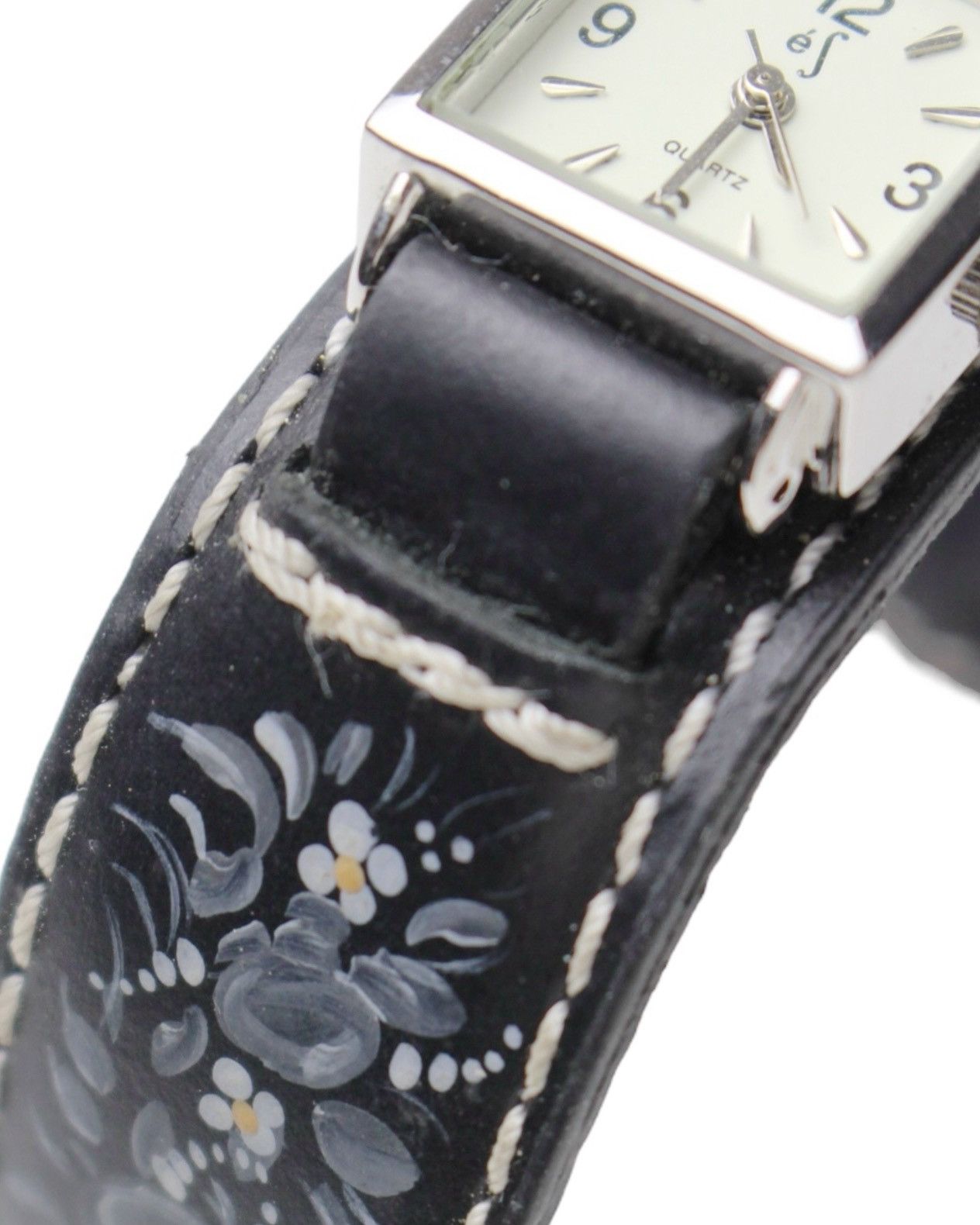 Vintage 2000S ÉS JAPAN HAND-PAINTED FLORAL LEATHER BANGLE WATCH Size ONE SIZE - 6 Thumbnail