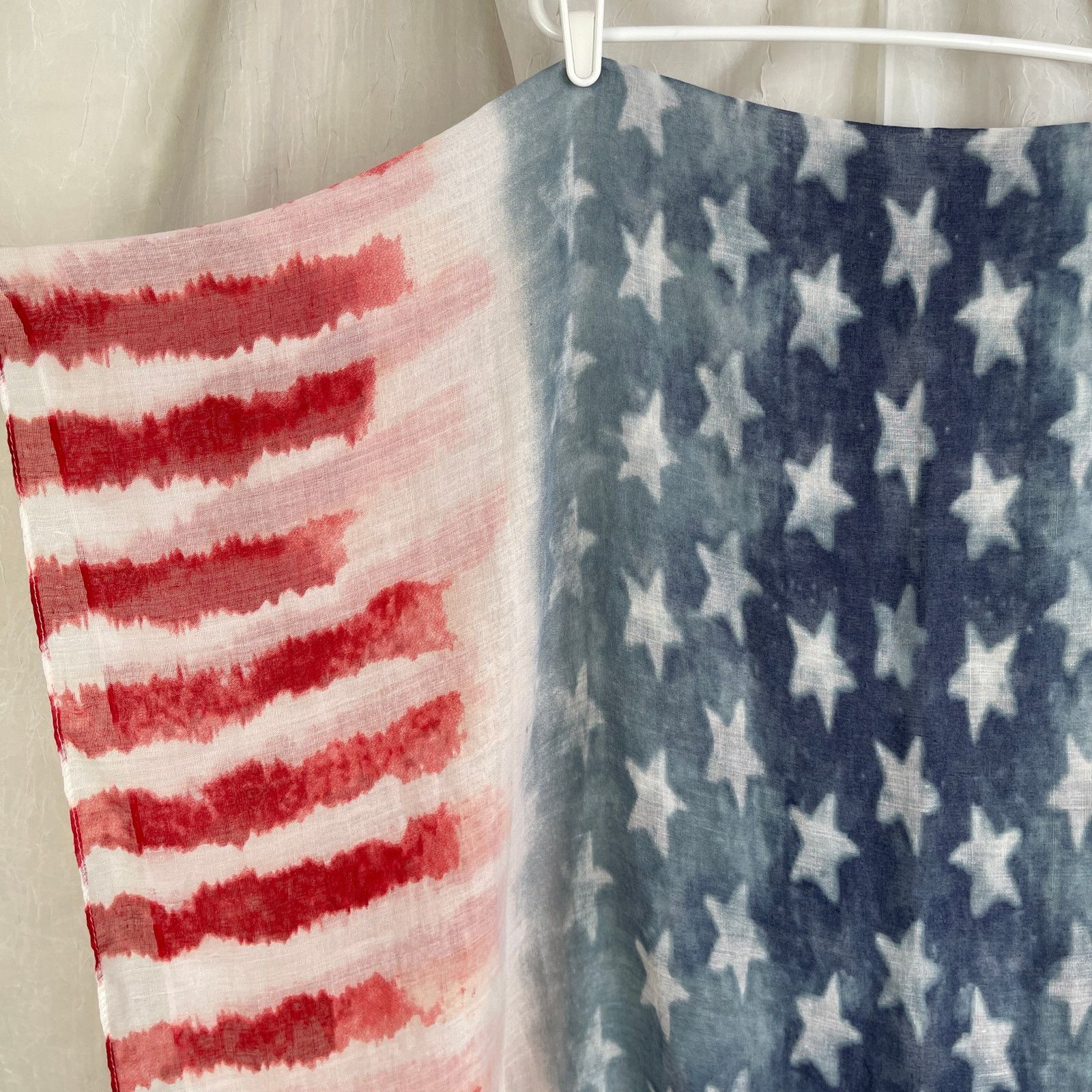 Other American Flag Sheer Scarf Raw Edge USA 4th of July Patriotic Size ONE SIZE - 15 Thumbnail