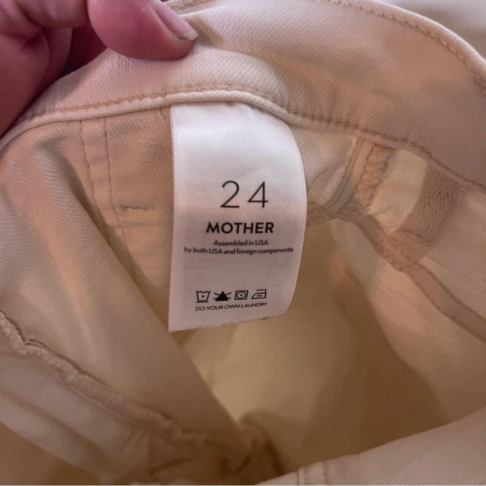 MOTHER MOTHER Denim The Wrapper Patch Springy Ankle in Cream Puffs Size 24" / US 00 / IT 34 - 10 Thumbnail