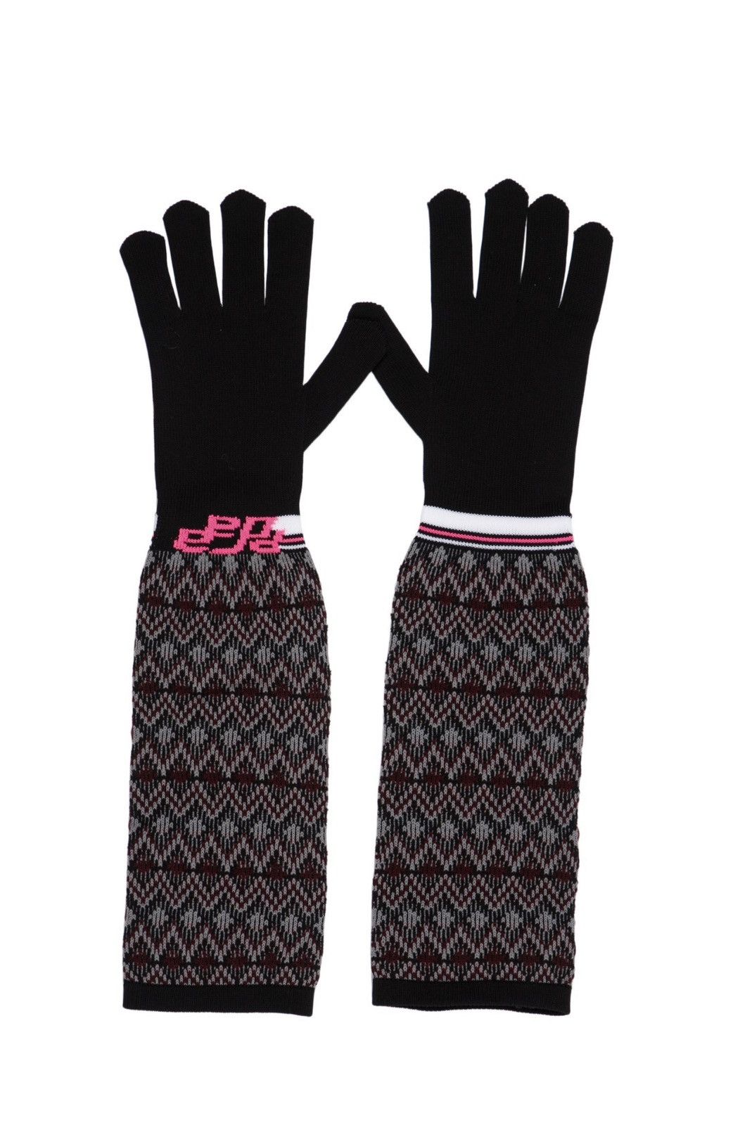 Prada Prada Long Logo Knit Gloves Size ONE SIZE - 1 Thumbnail