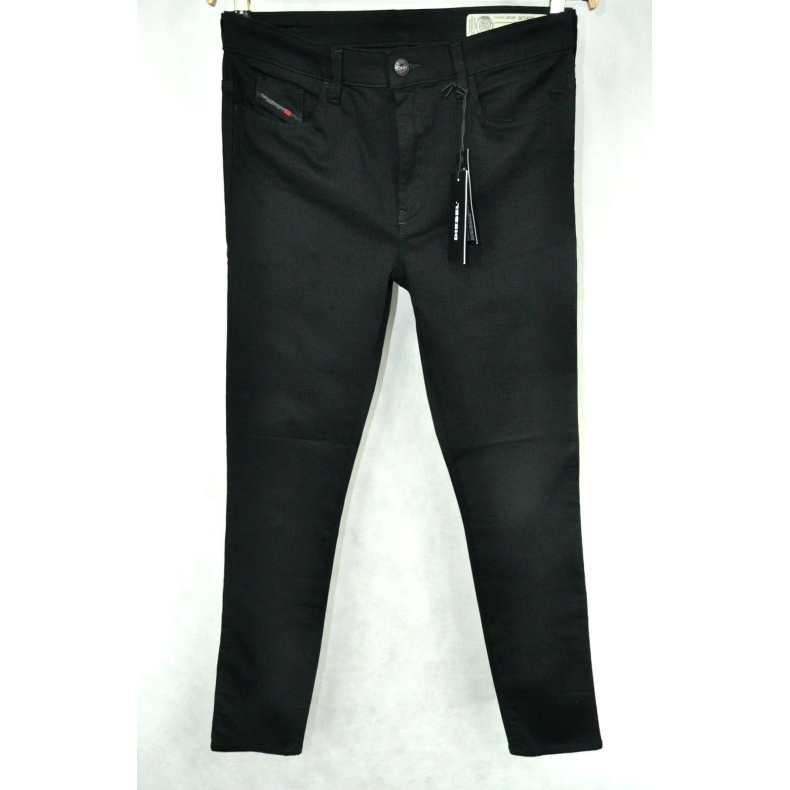 Diesel Diesel Skinzee High 0813E Stretch Super Slim Skinny High Waist W29/L30 Jeans Women Slim Stretch Black 93%Cotton 5%Polyester 2%Elastane Size ONE SIZE - 2 Thumbnail