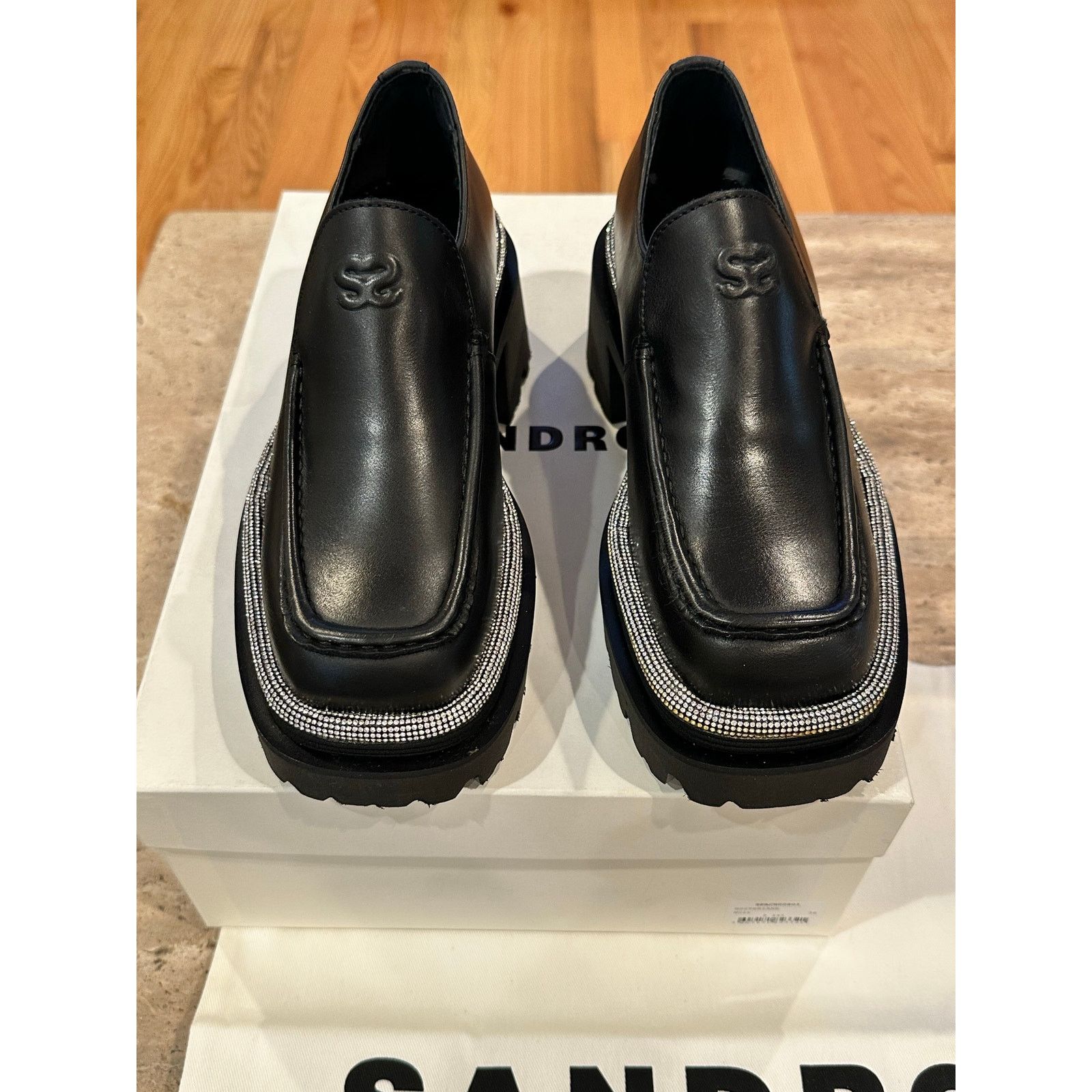 Sandro NEW Sandro Leather Loafers with Thick Notched Soles size 40 Size US 9.5 / IT 39.5 - 8 Thumbnail