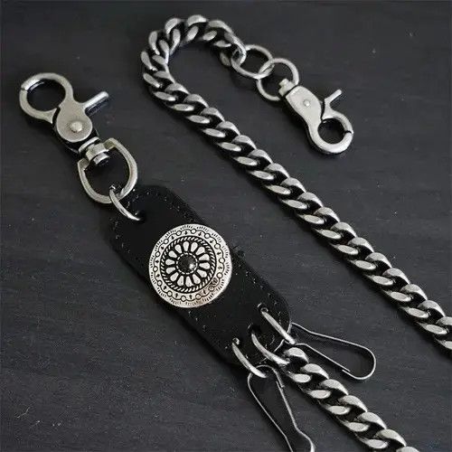 Jewelry Hip Hop Punk Leather Skull Metal Wild Pants Chain Wallet🔥🔥 Size ONE SIZE - 4 Thumbnail