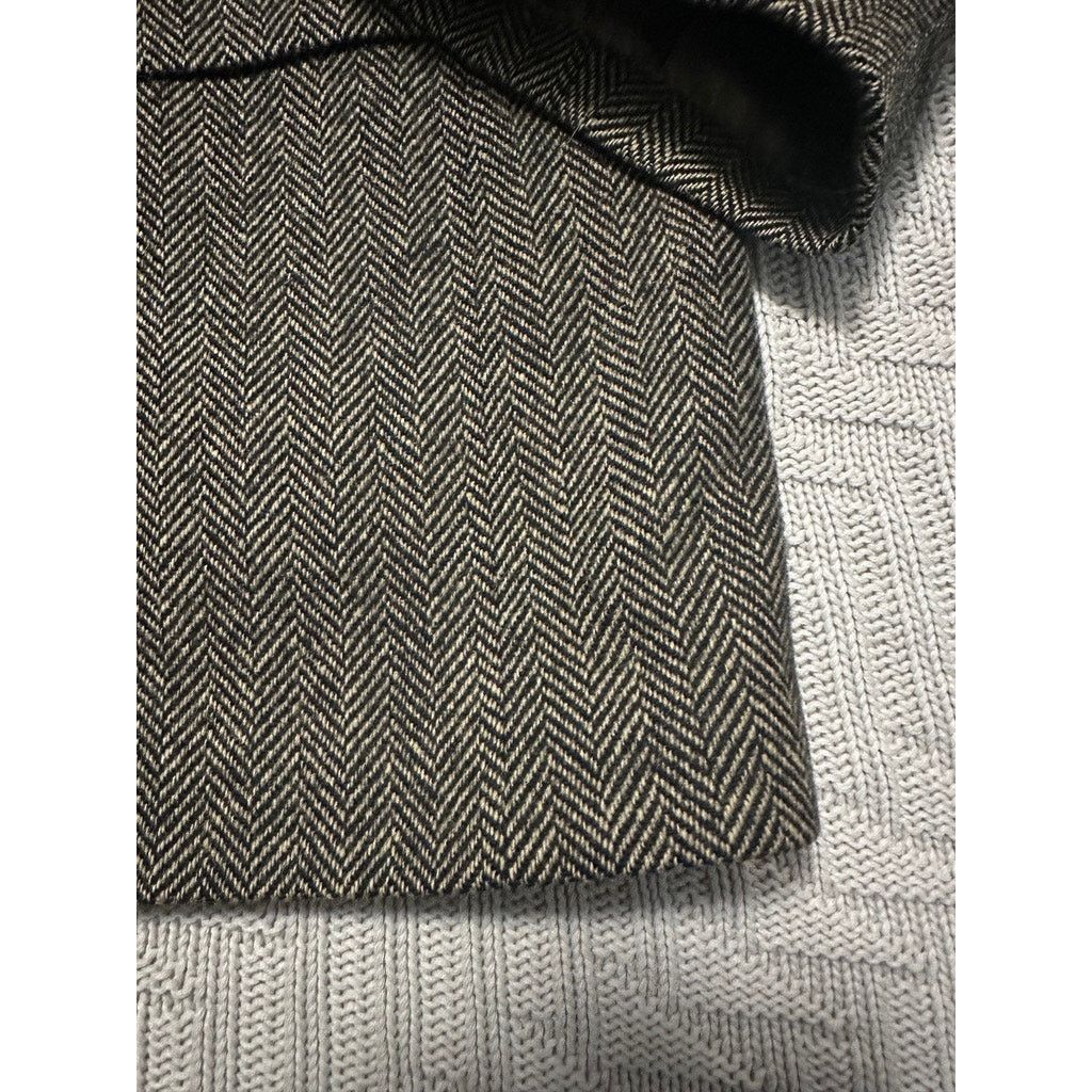 Bloomingdale's Bloomingdale's Peterborough Row black chevron wool blazer Size 46R - 6 Thumbnail