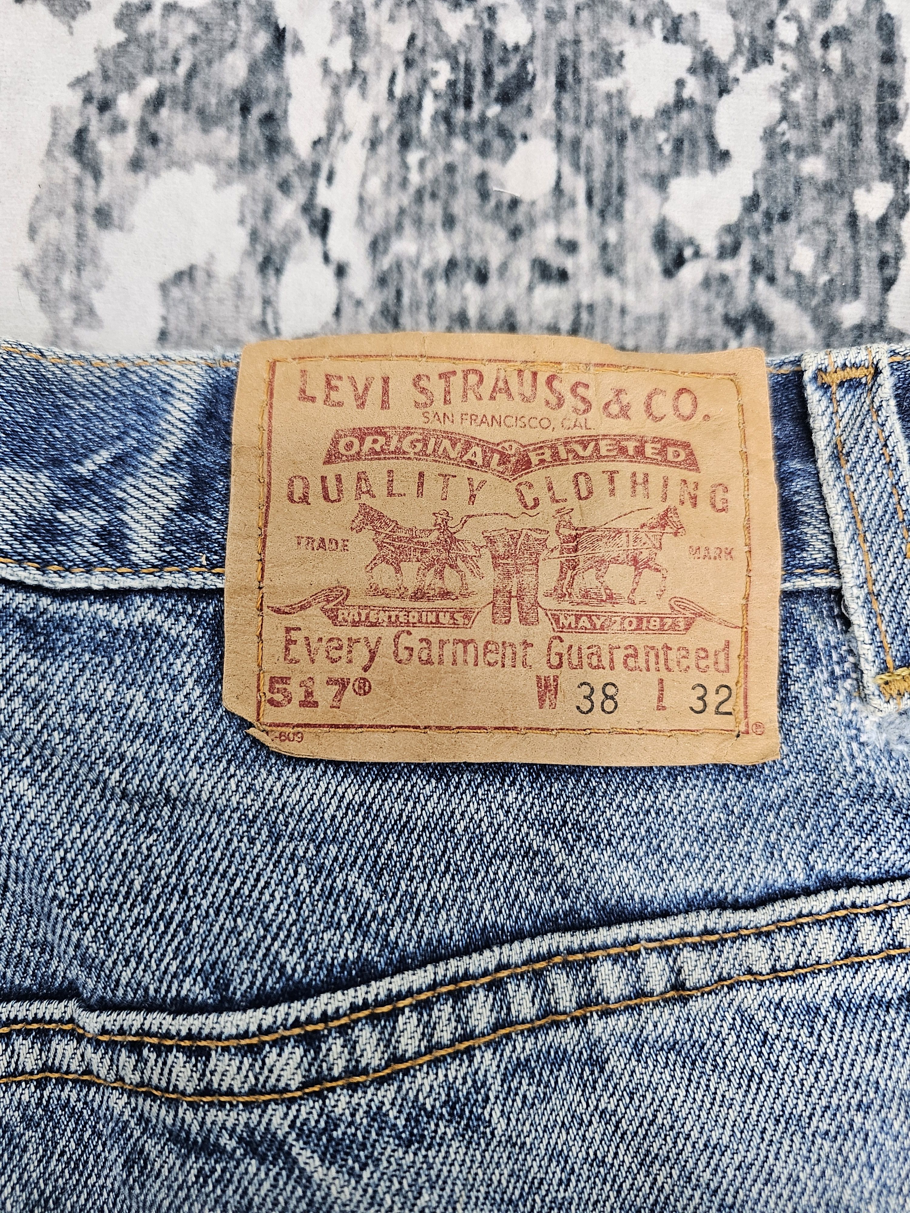 Levi's Vintage Clothing Vtg LEVIS 517 Boot Cut Flare Made In USA Ripped Jeans L0535 Size US 38 / EU 54 - 12 Thumbnail