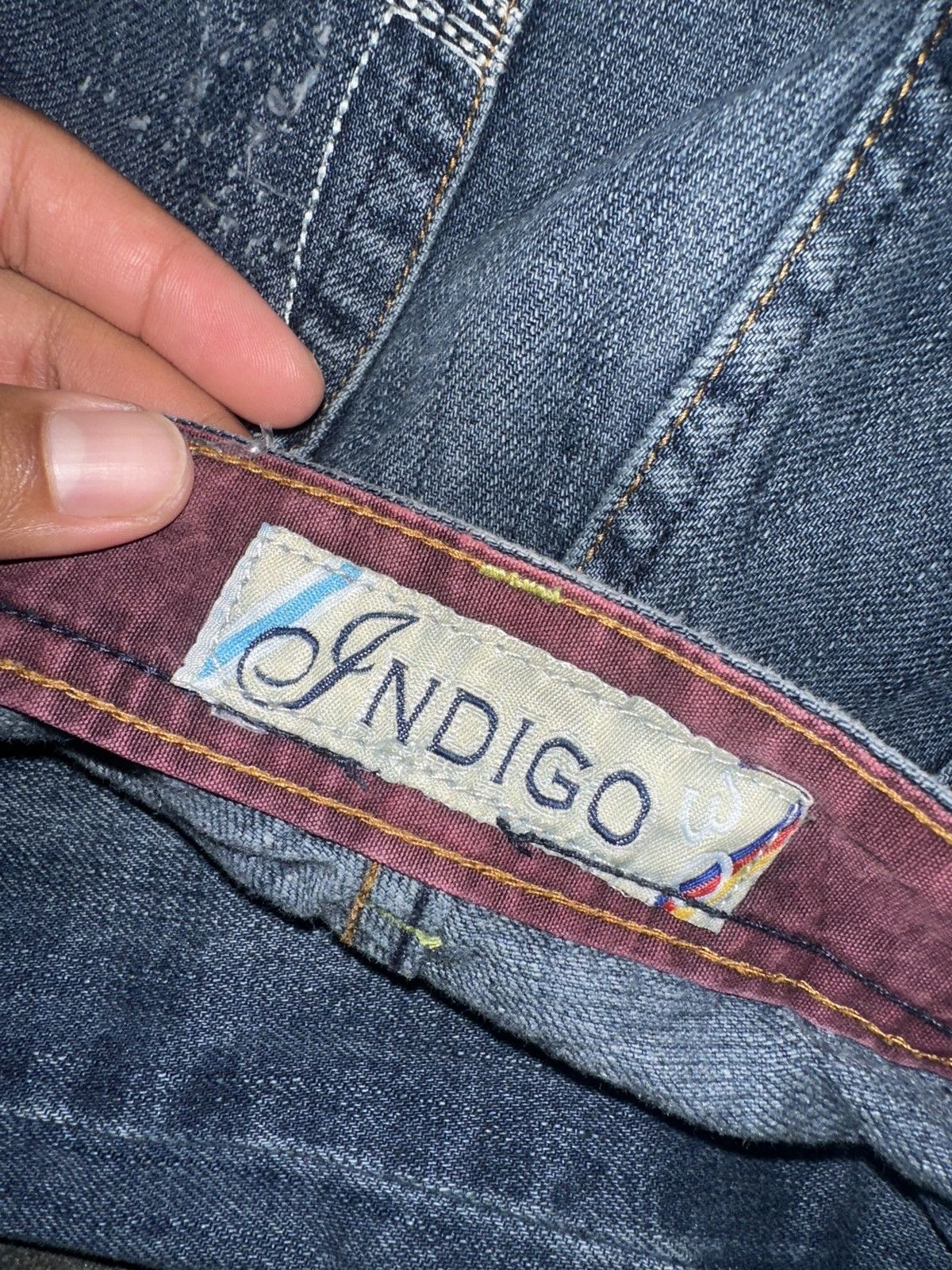 Indigo 👹Vintage Indigo Distressed Oversized Baggy Jeans Size US 36 / EU 52 - 11 Thumbnail
