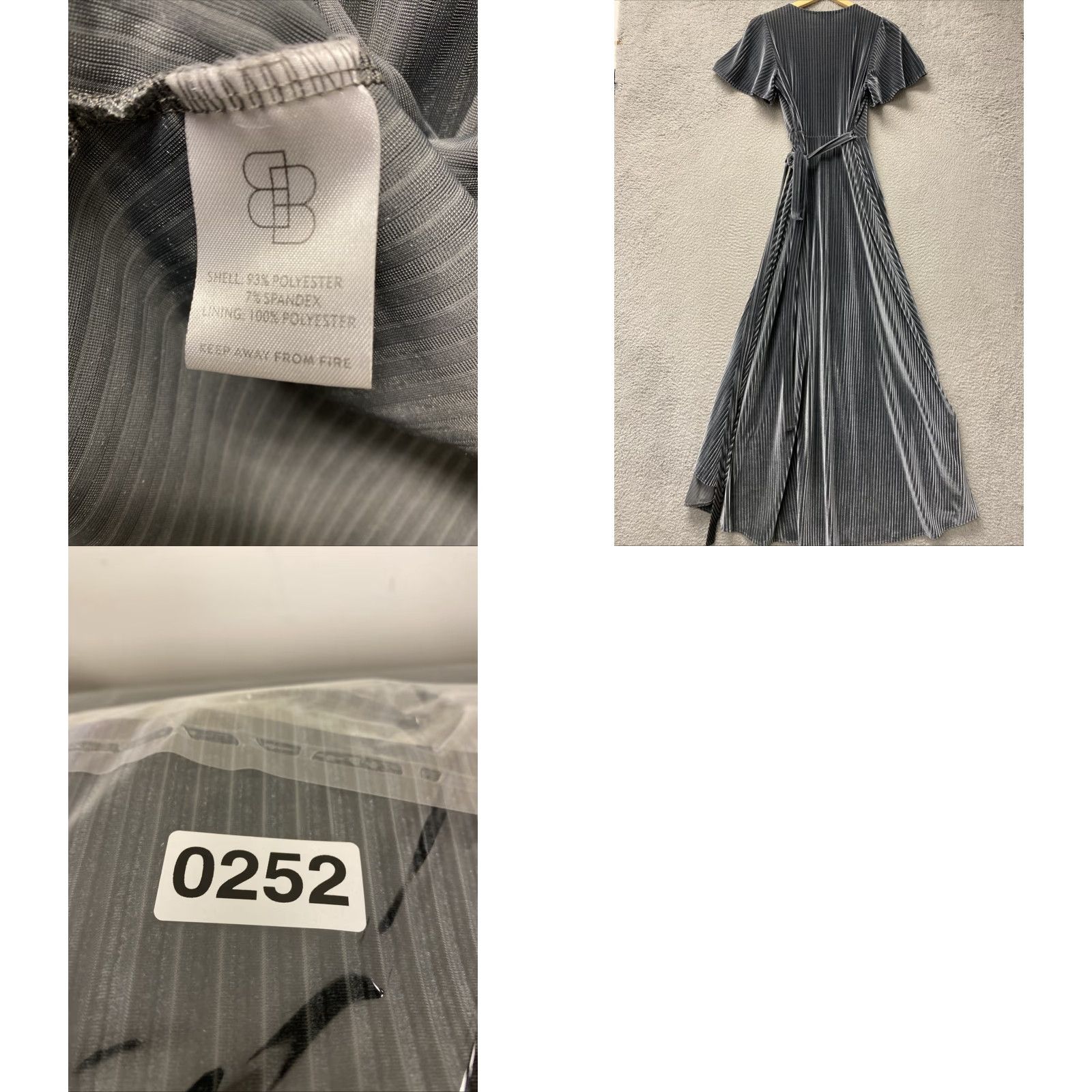 Born VINTAGE Baltic Born Andi Ribbed Velvet Maxi Wrap Dress Gray M /0252 Size M / US 6-8 / IT 42-44 - 8 Thumbnail