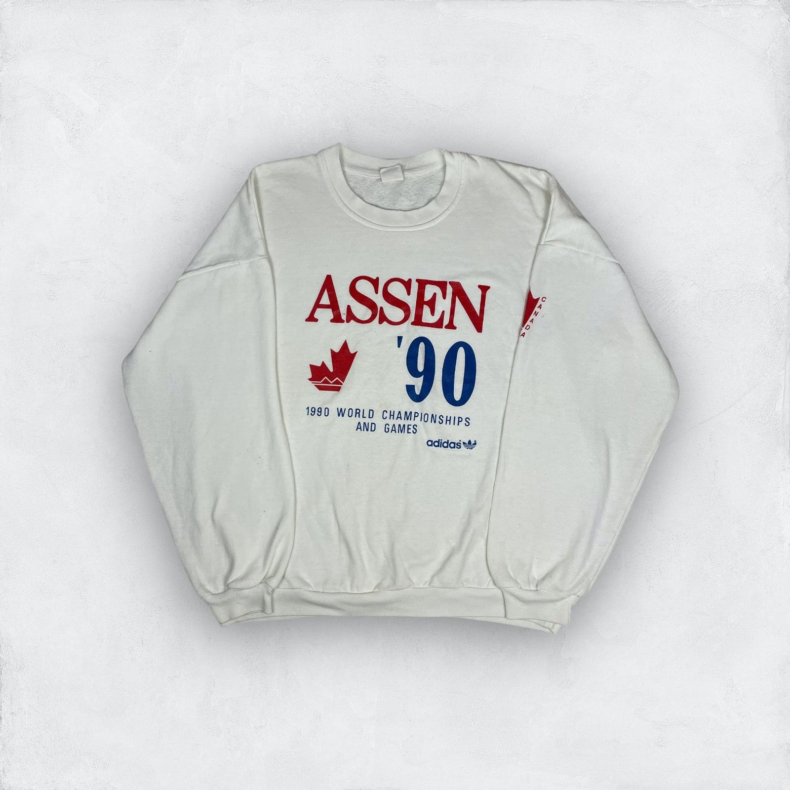 Adidas × Vintage Adidas Assen '90 Mens Crew Neck Pullover Fleece Sweatshirt L Size US L / EU 52-54 / 3 - 1 Thumbnail