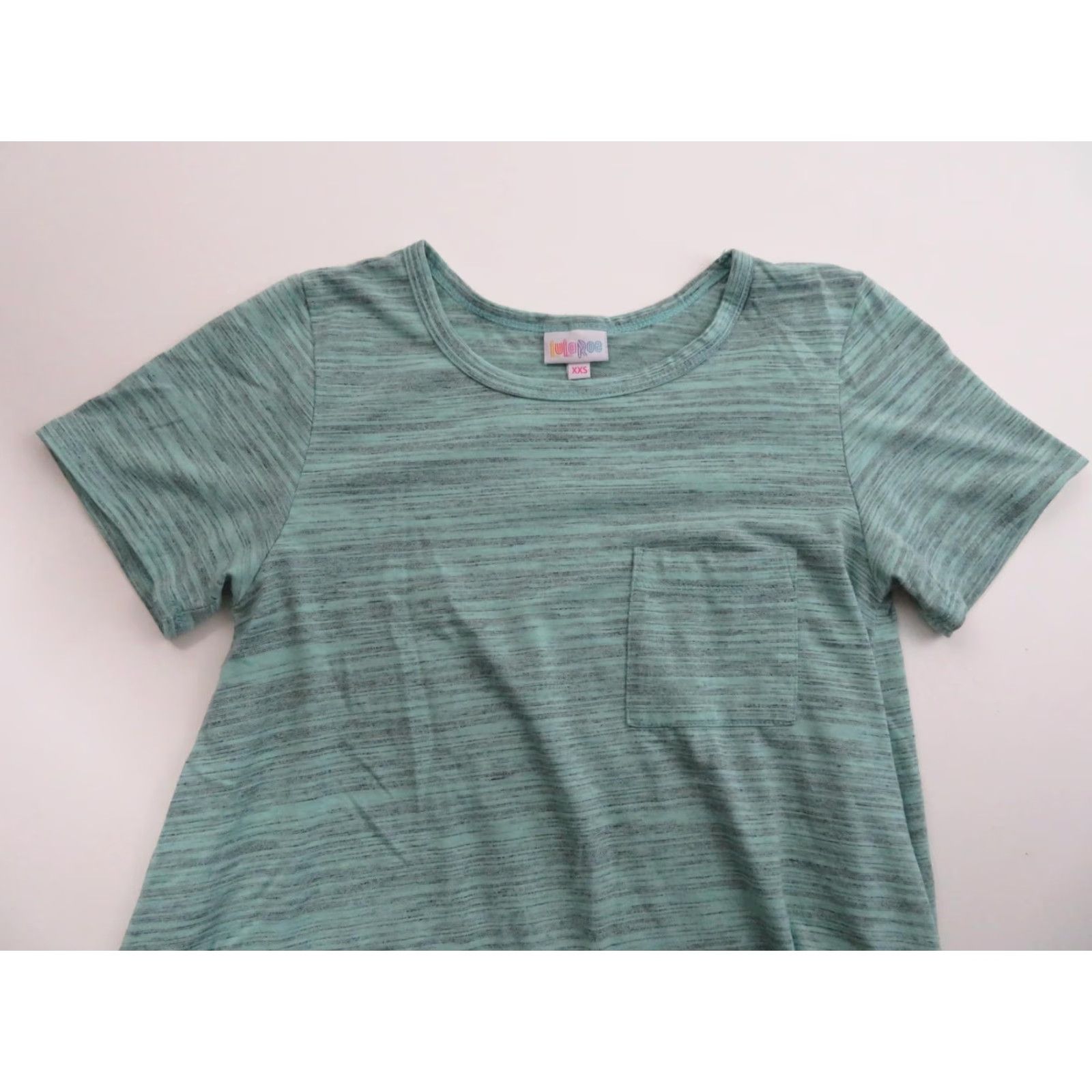 Vintage LuLaRoe Carly Dress 2XS Mint Green Black Unicorn Swing EUC Womens Stripes Knee Length 90s Tunic/Shirt Dress VINTAGE: No Size XXS / US 00 / IT 34 - 4 Thumbnail
