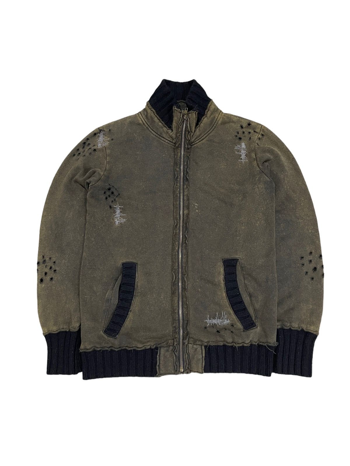 SBTG × Vintage Vintage Sabotage Thrashed Knitwear Zipper Jacket Size US S / EU 44-46 / 1 - 2 Thumbnail
