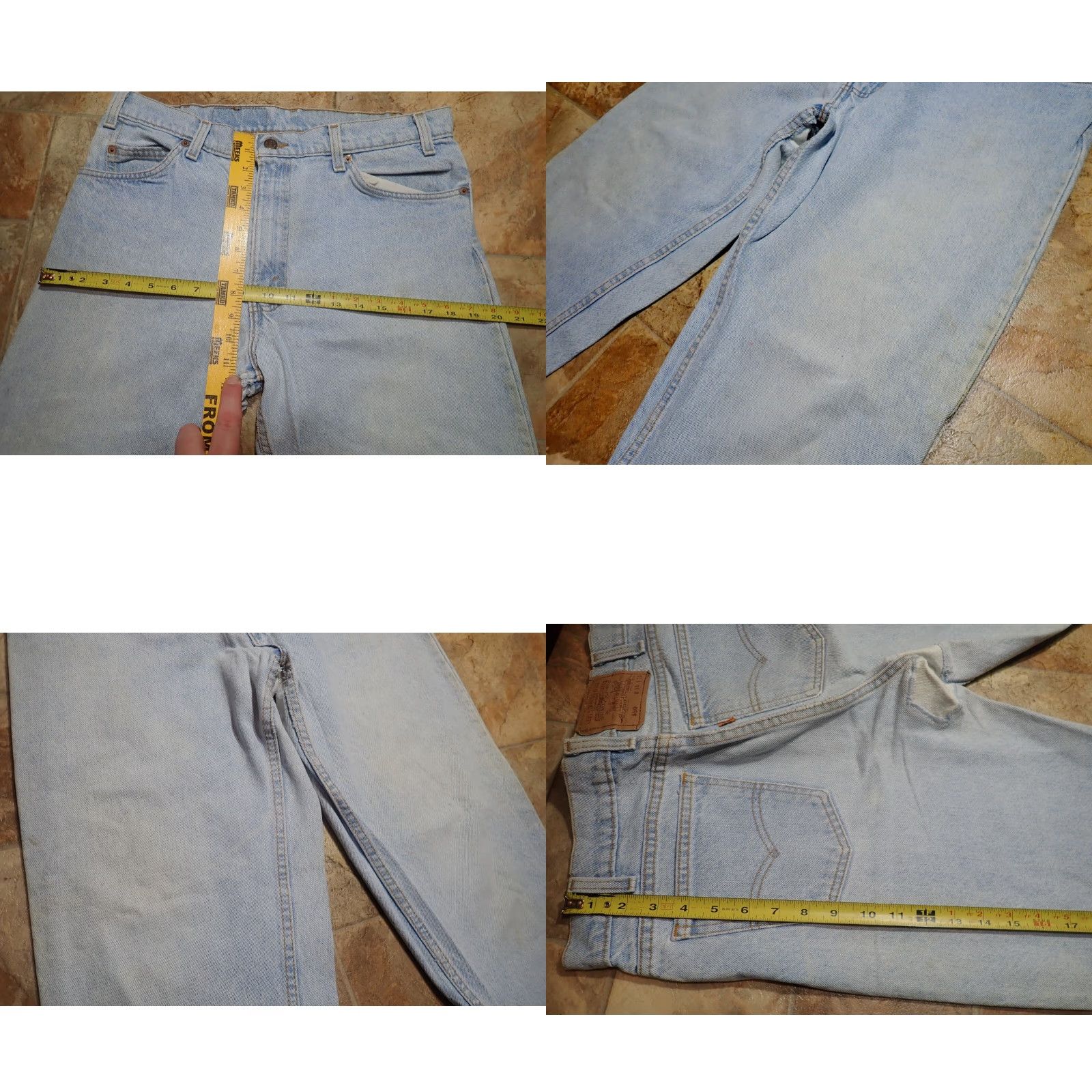 Levi's VINTAGE Levi's 550 Jeans Denim Distressed Orange Tab USA Made 34x30 90s Retro Western Bohemian Classic Men's Pants Jeans 34x30 Blue Distressed Size US 34 / EU 50 - 8 Thumbnail