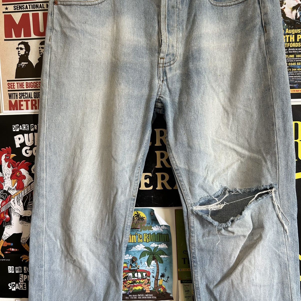 Vintage Vintage Örjan Andersson Blue Washed Distressed Denim Size US 35 - 3 Thumbnail