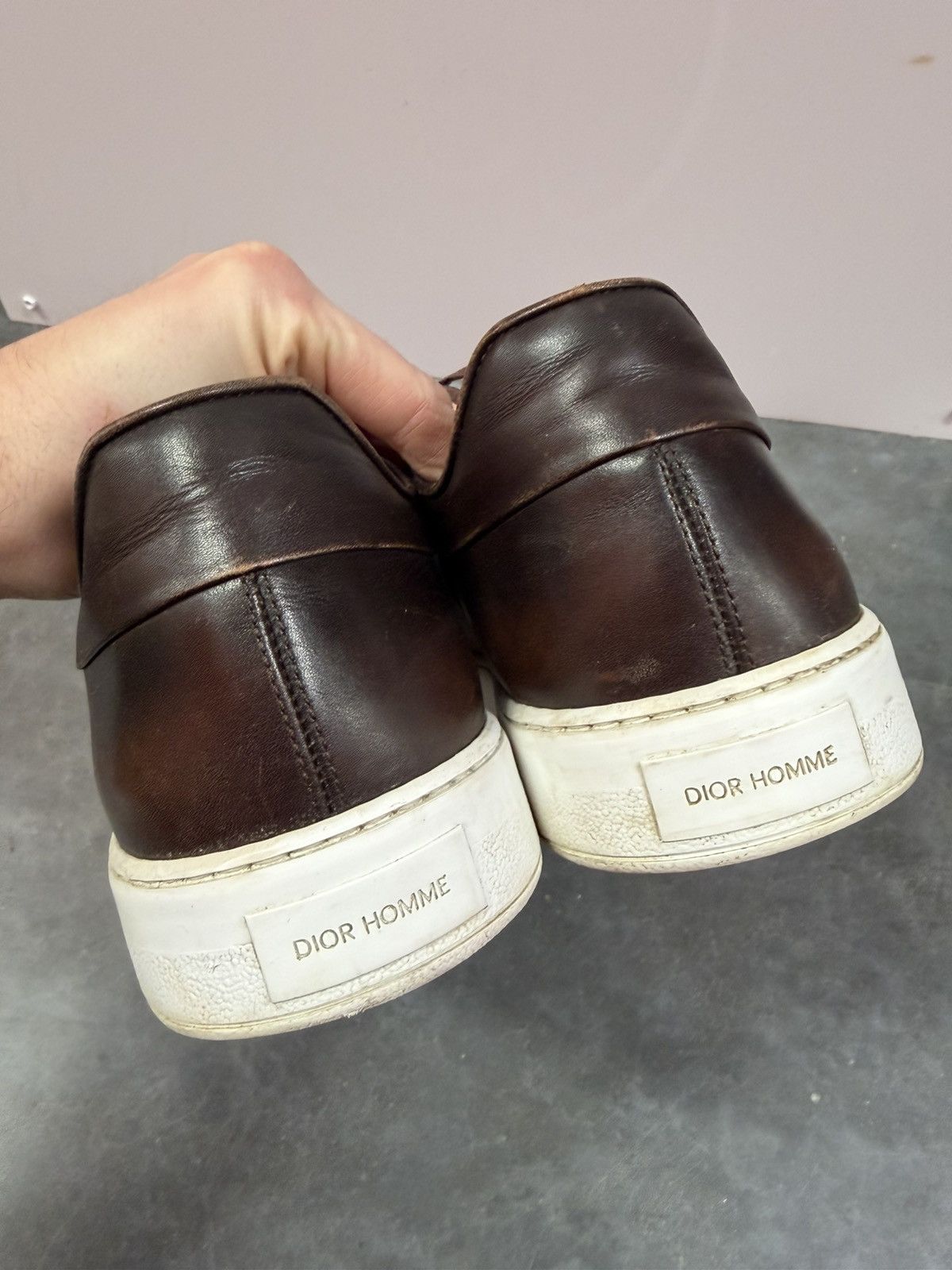 Dior B06 Mens Sneakers Brown Leather Size 43.5 Size US 10 / EU 43 - 4 Thumbnail