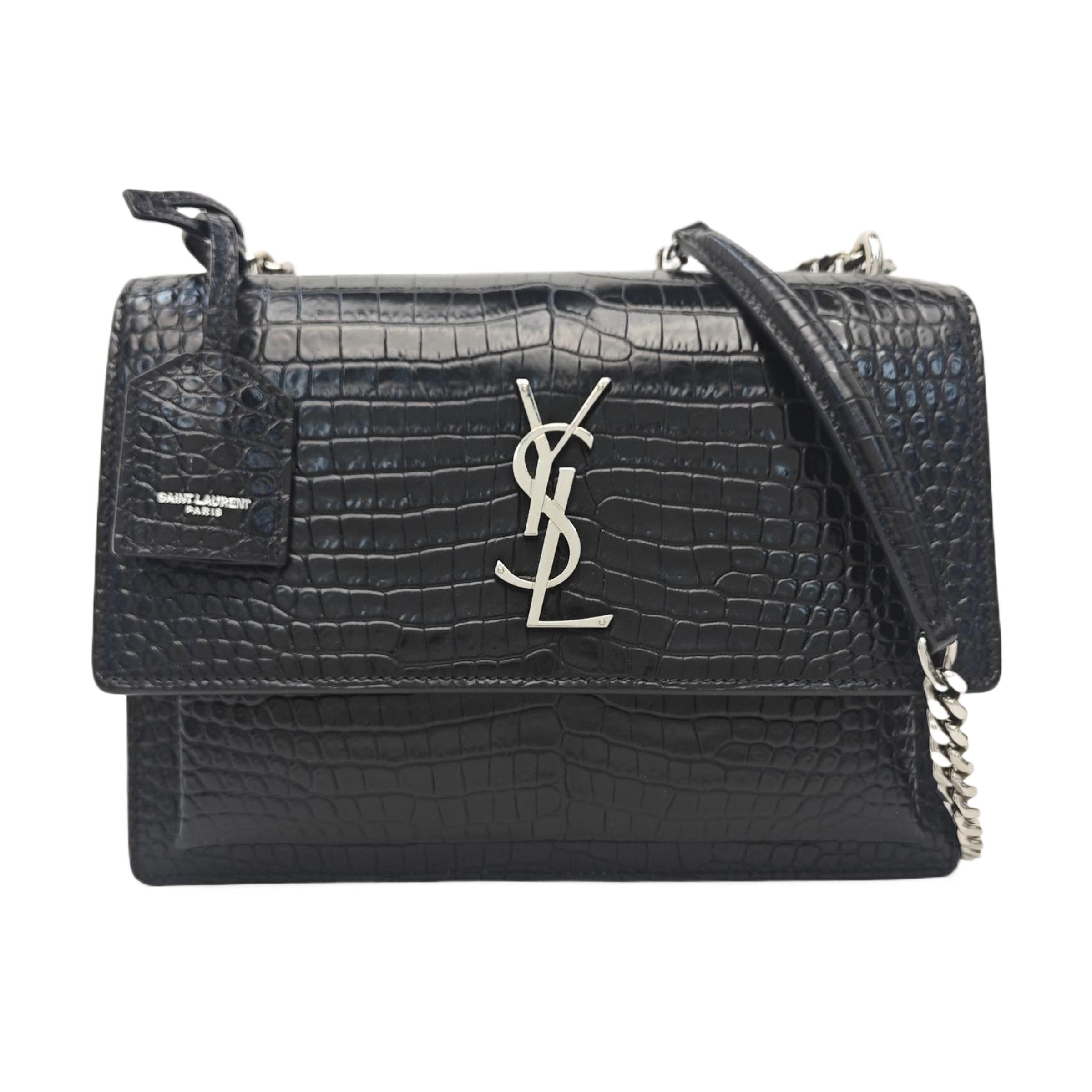 Saint Laurent Paris Saint Laurent Sunset Crocodile-Embossed Shoulder Bag Size ONE SIZE - 1 Thumbnail