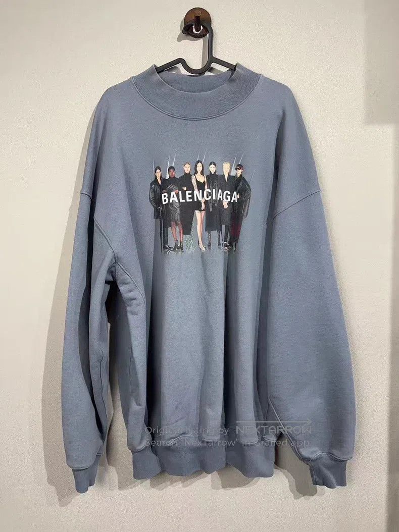 Balenciaga Balenciaga Haze Blue Logo Hoodie Size US S / EU 44-46 / 1 - 1 Thumbnail