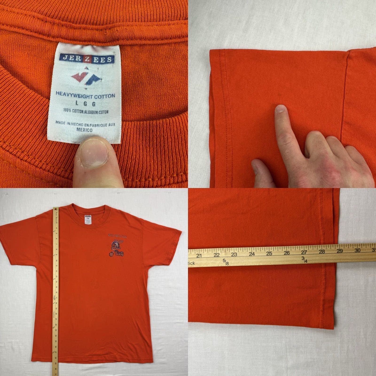 Jerzees VINTAGE Biker Rally T Shirt Adult Large Orange 2005 Myrtle Beach SC Heritage Y2K T-Shirt Mens L Orange Biker Motorcycle USA Y2K Size US L / EU 52-54 / 3 - 8 Thumbnail
