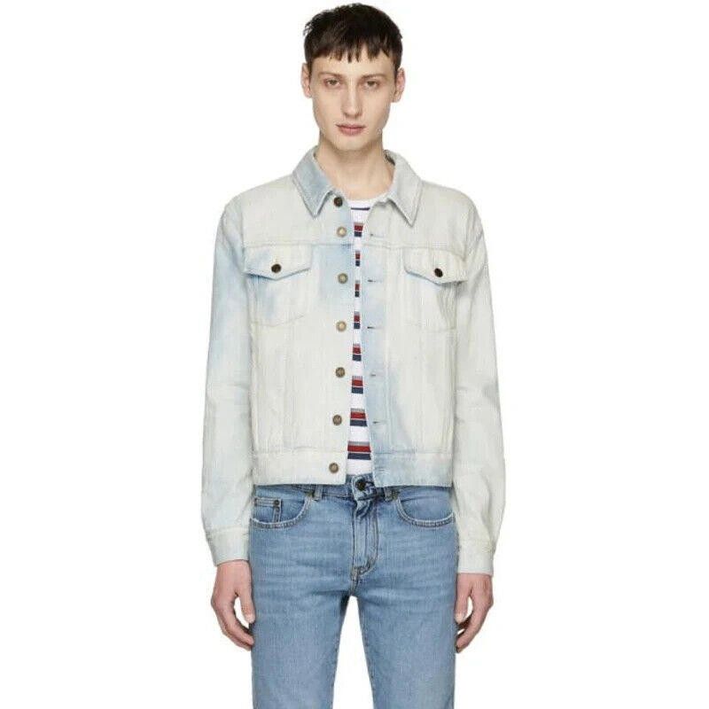 Saint Laurent Paris NWT SS18 SLP Sz S Blue Denim Trucker Jacket Light Wash Size US S / EU 44-46 / 1 - 1 Thumbnail