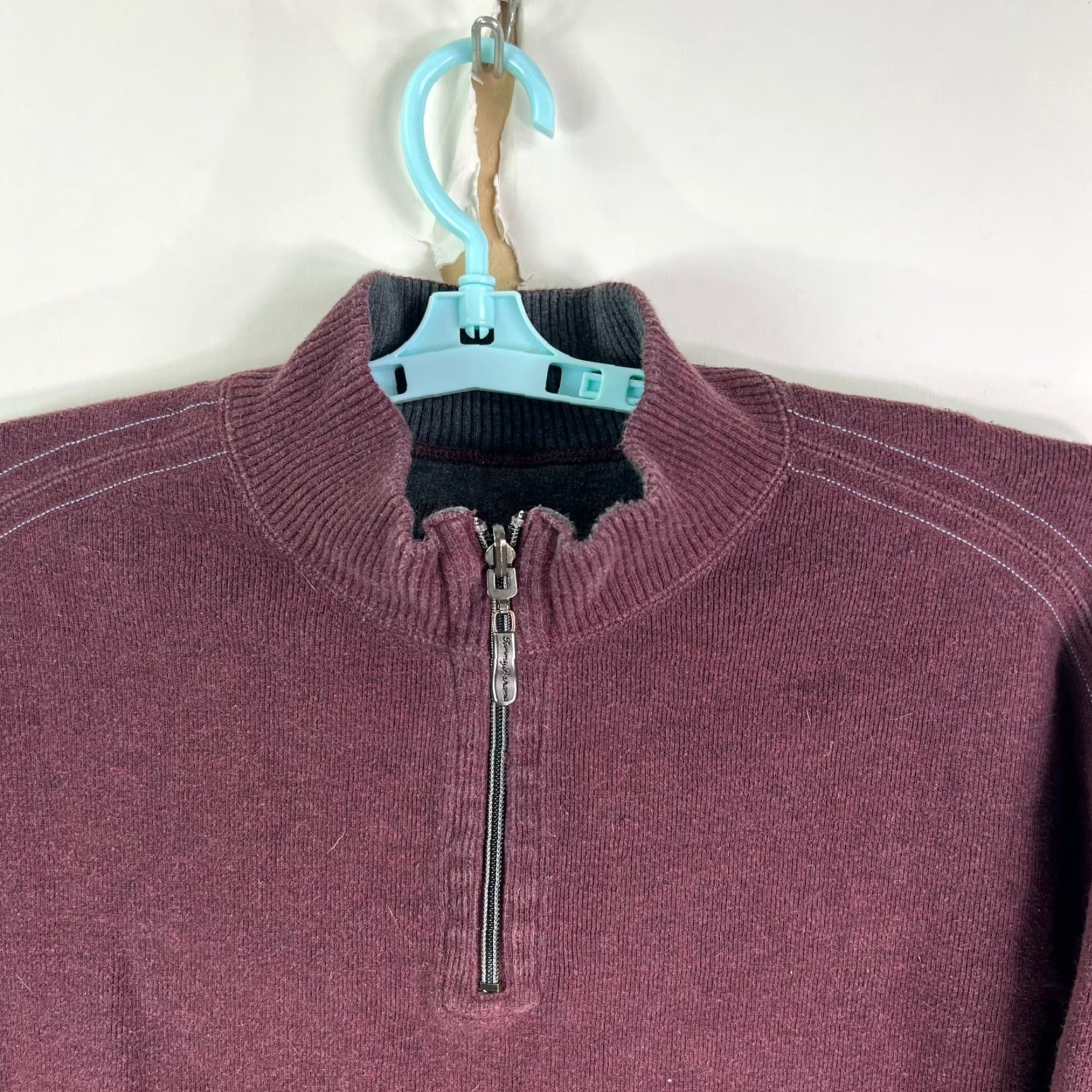 Tommy Bahama Tommy Bahama 1/4 Zip Jersey Sweatshirt Mens XL Maroon Size US XL / EU 56 / 4 - 2 Thumbnail