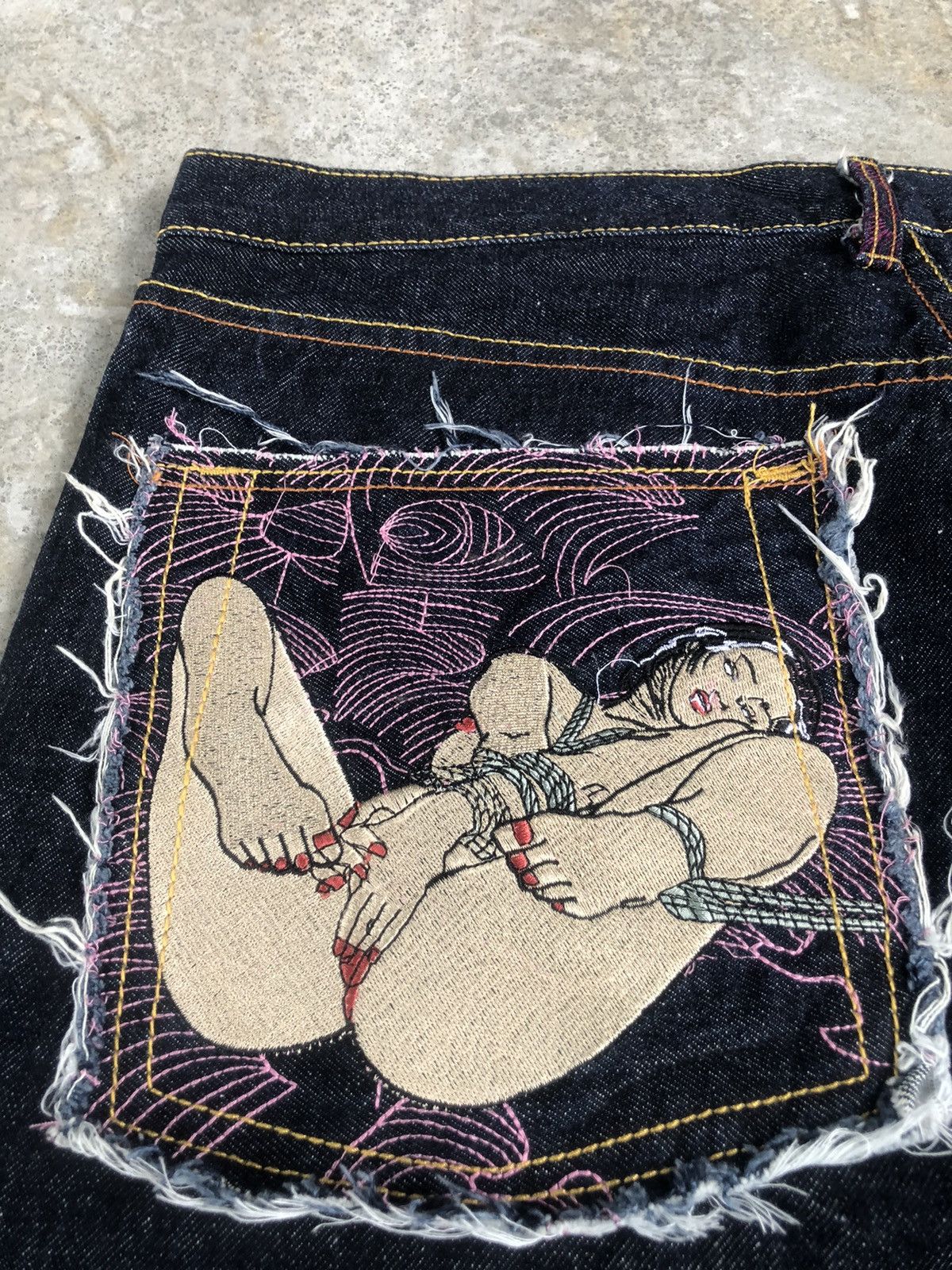 RMC Jeans Red Monkey Company Embroidered Naked Size US 36 / EU 52 - 16 Thumbnail