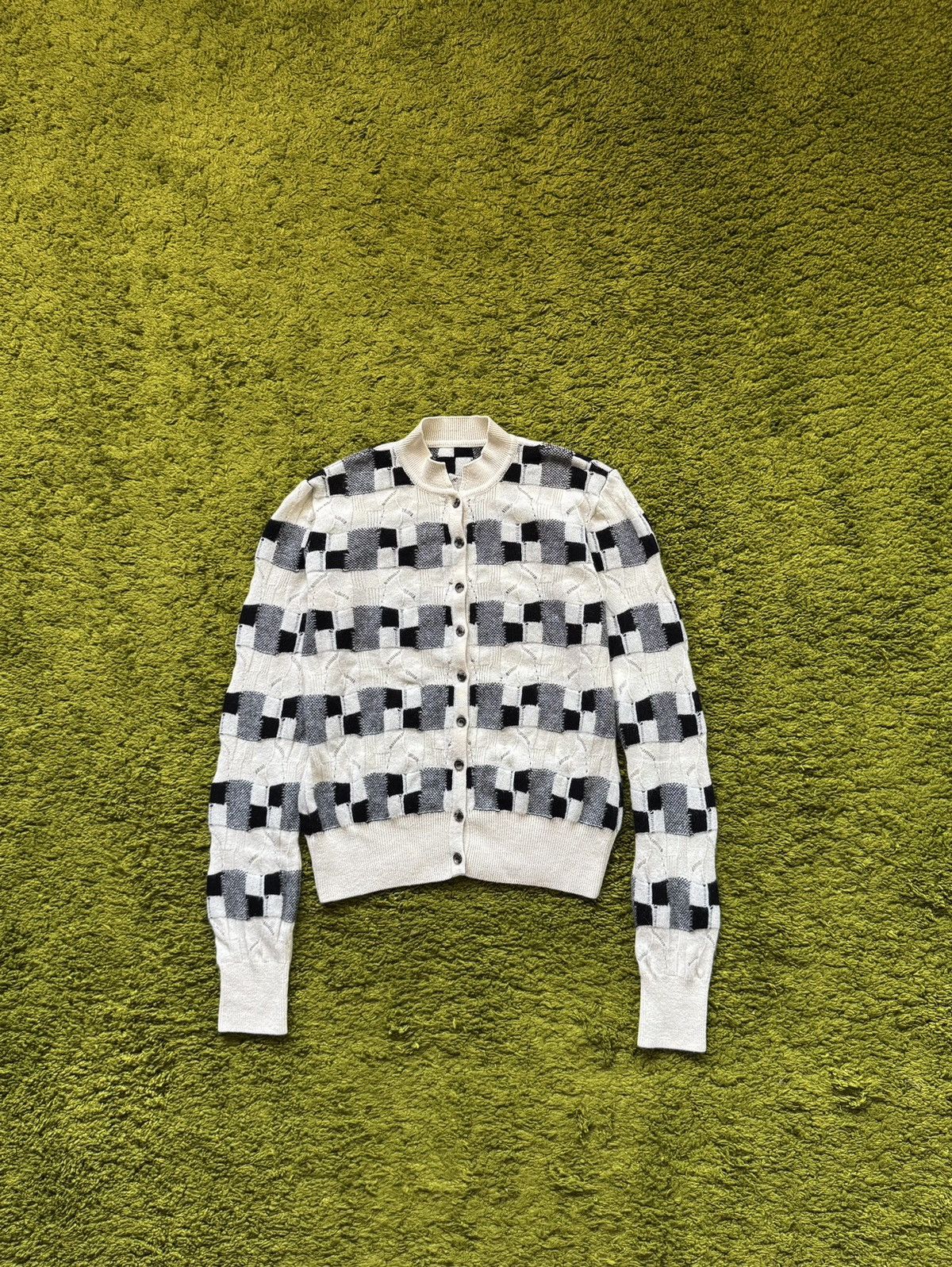 Akris Akris 100% cashmere checkered cardigan sweater Size M / US 6-8 / IT 42-44 - 1 Thumbnail