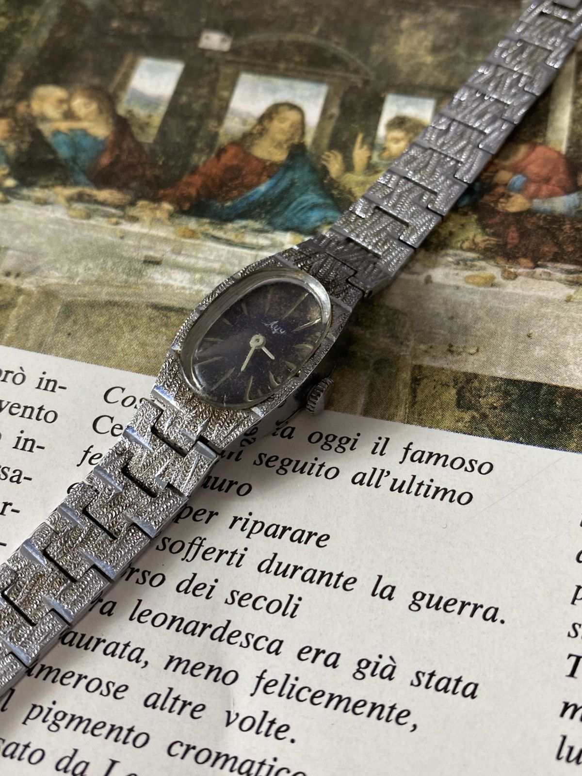Jewelry Vintage Luch Soviet Watch Oval Silver Tone Ladies USSR Deco Size ONE SIZE - 3 Thumbnail