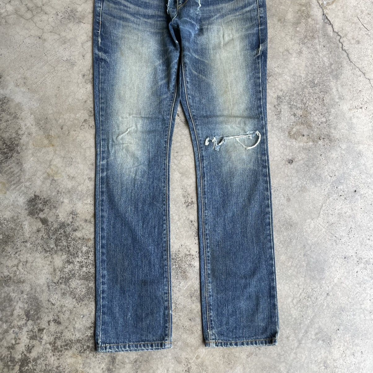 Morgan Homme 🔥🇯🇵Morgan Homme Japan Made Ripped Distress Denim Jeans Size US 31 - 3 Thumbnail