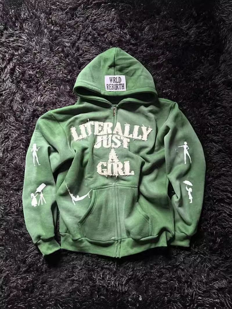 Other Y2K letter patch embroidered hoodie loose zipper top Size 3XL / US 20-22 - 5 Thumbnail