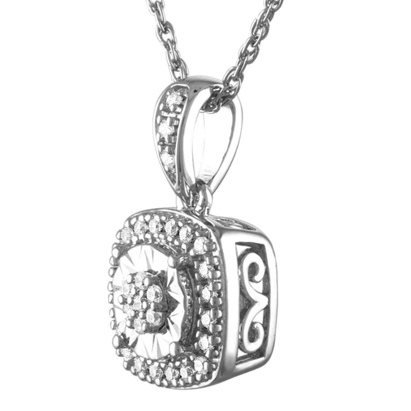 JCPenney Diamond 18" Sterling Pendant Necklace •1/10 CTTW NIB •44%OFF Size ONE SIZE - 3 Thumbnail