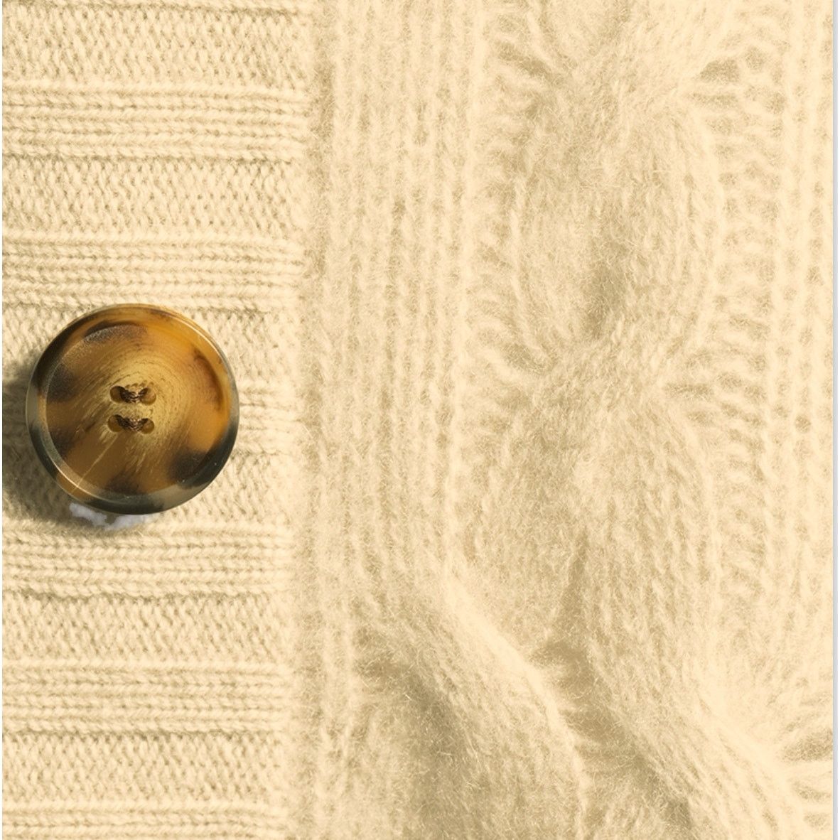 NAADAM NAADAM Cream/Tan Cashmere Cardigan | Size XS Size XS / US 0-2 / IT 36-38 - 3 Thumbnail