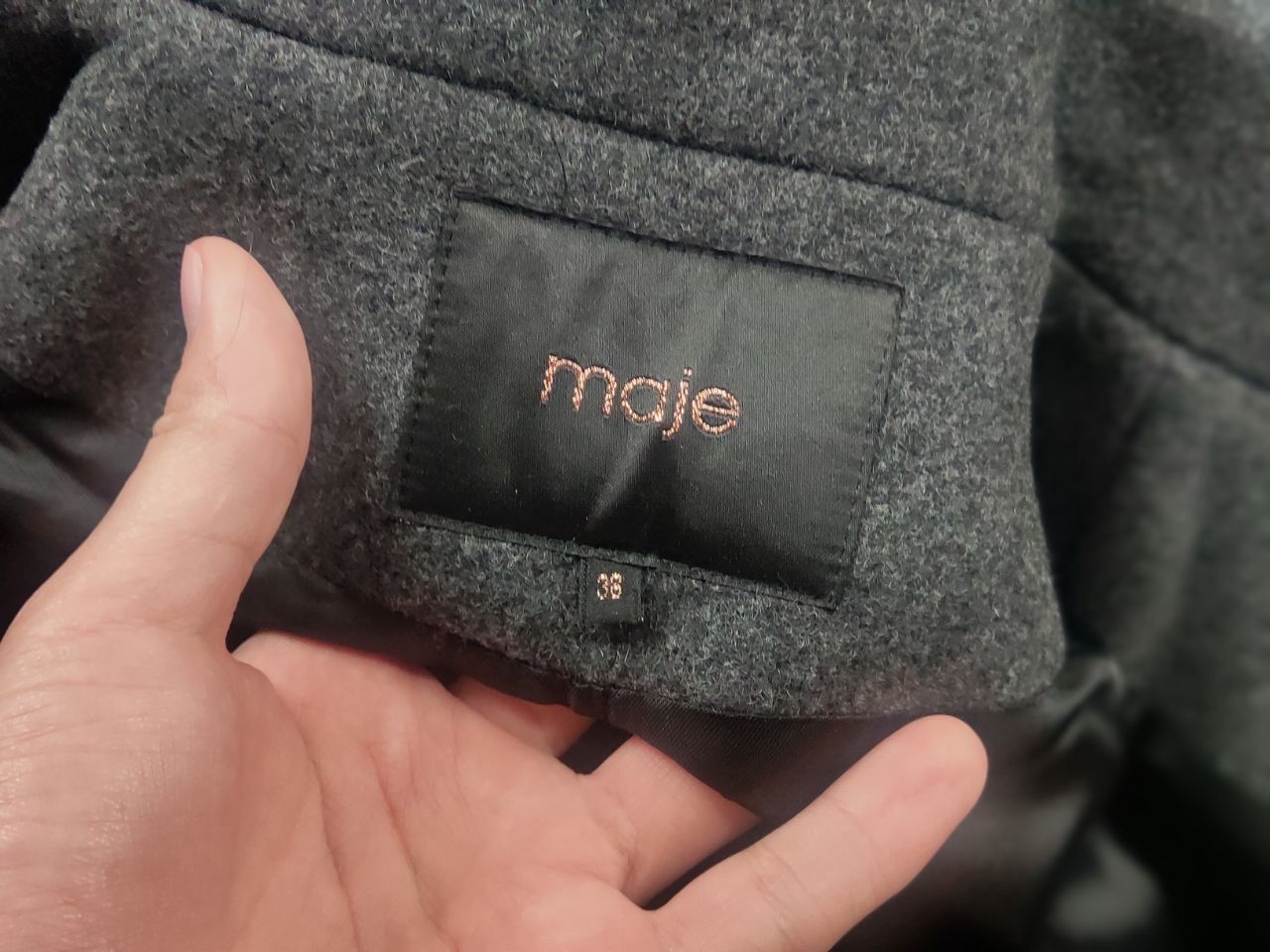 Maje Maje Peacoat Loose-fitting coat textured wool blend Jacket Size M / US 6-8 / IT 42-44 - 14 Thumbnail