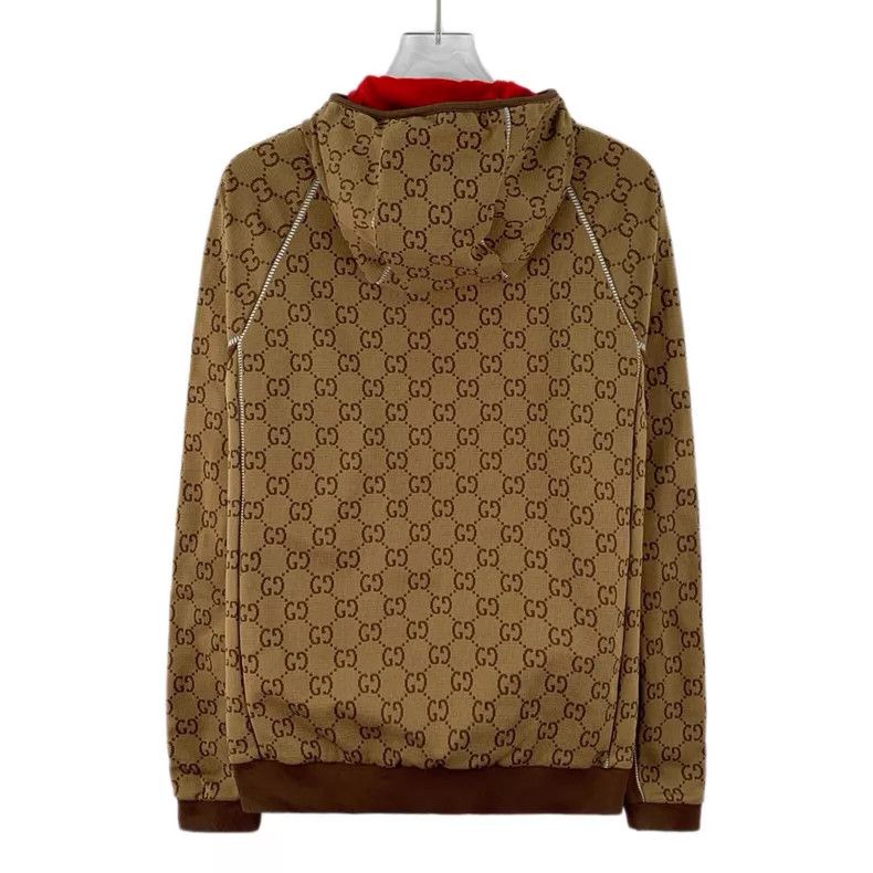 Gucci Gucci Brown logo jacquad printed hooded zipper long-sleeve Size S / US 4 / IT 40 - 2 Thumbnail
