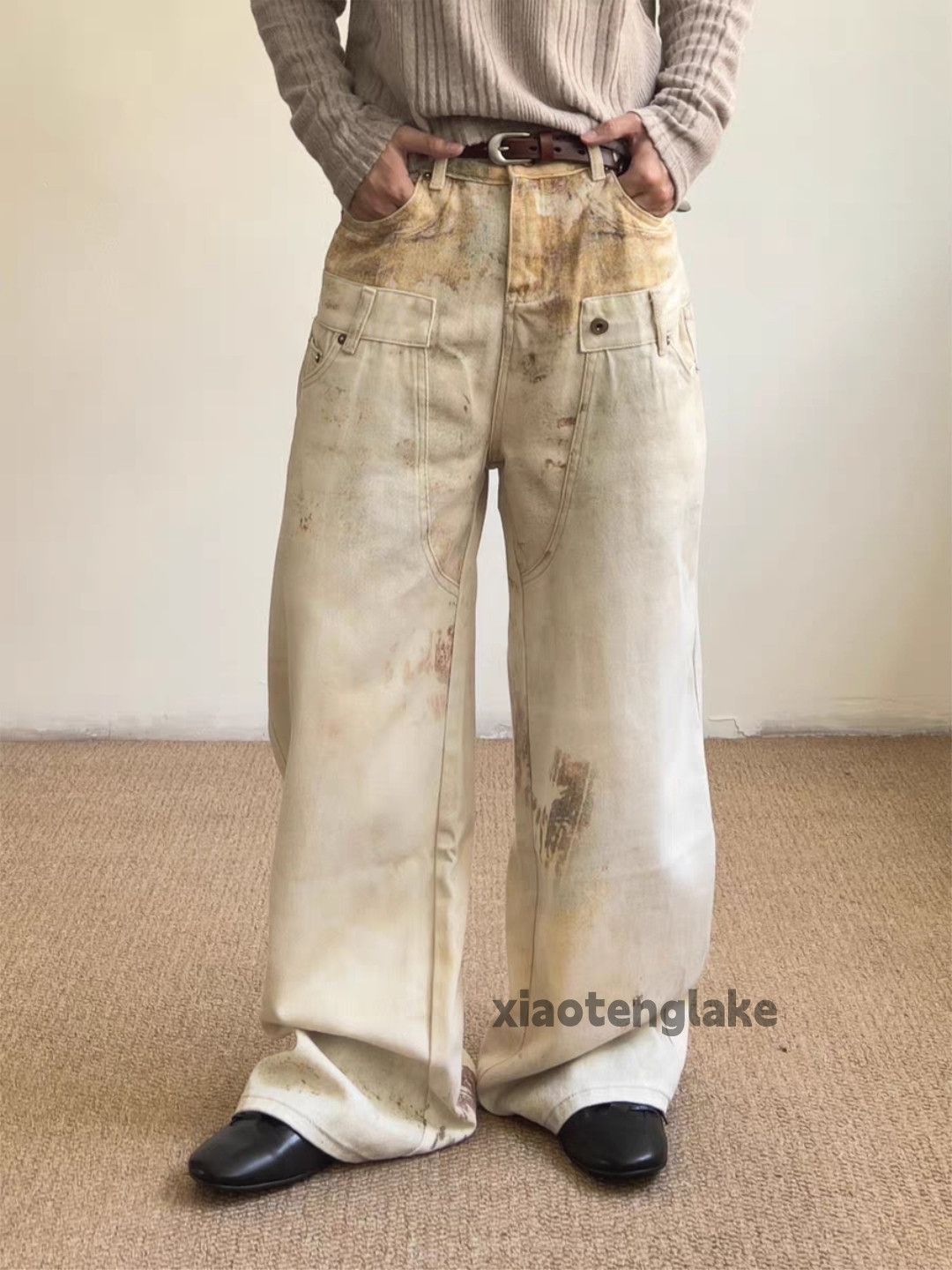 Jean zx distressed faded loose baggy carpenter Stain jeans Size US 28 / EU 44 - 1 Thumbnail