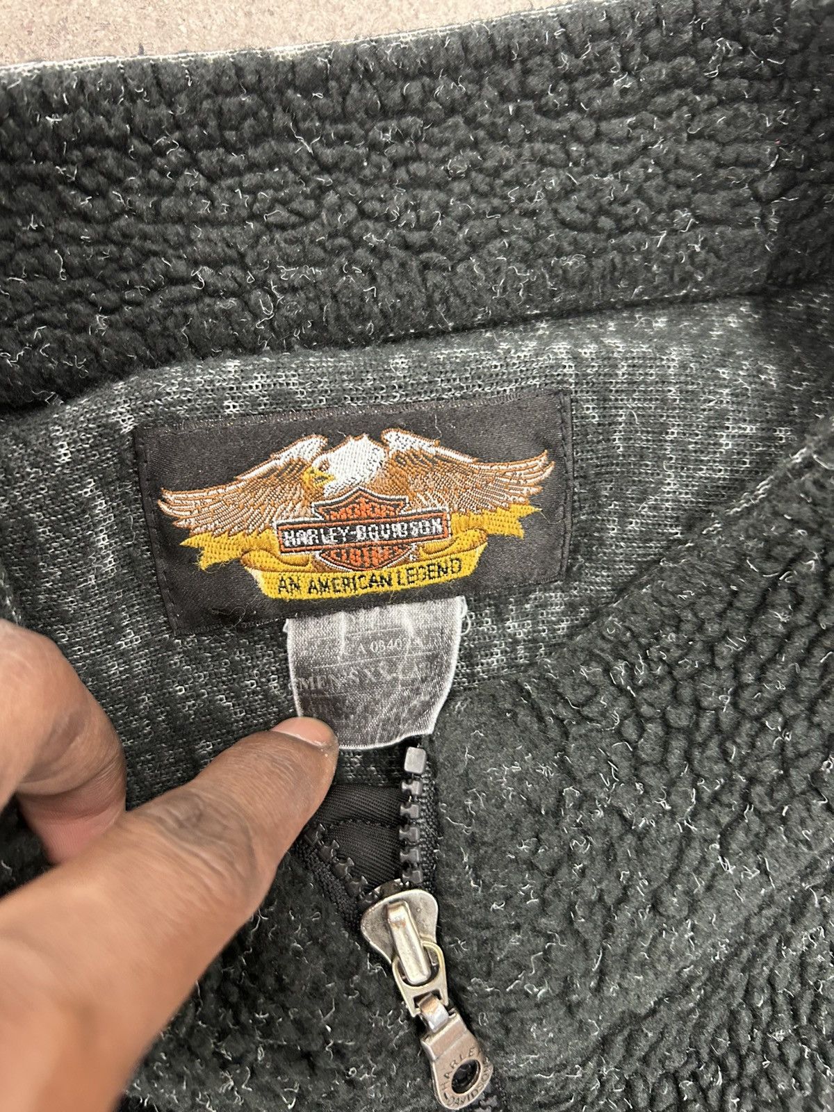 Harley Davidson × Vintage Harley-Davidson Motorcycle Men’s Vintage Zip Sherpa Fleece Size US XXL / EU 58 / 5 - 4 Thumbnail