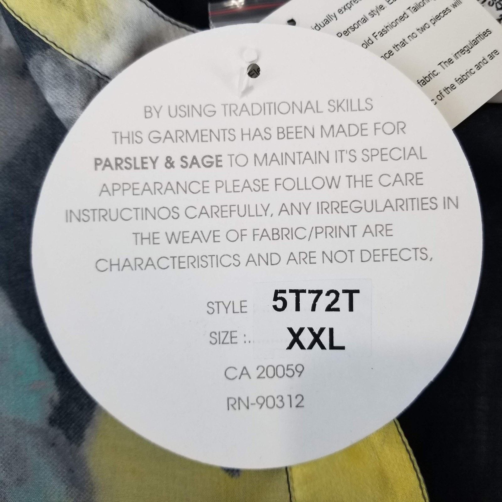 Other Parsley & Sage Tunic Top 2XL Floral Watercolor Art to Wear Size XXL / US 16-18 / IT 52-54 - 6 Thumbnail
