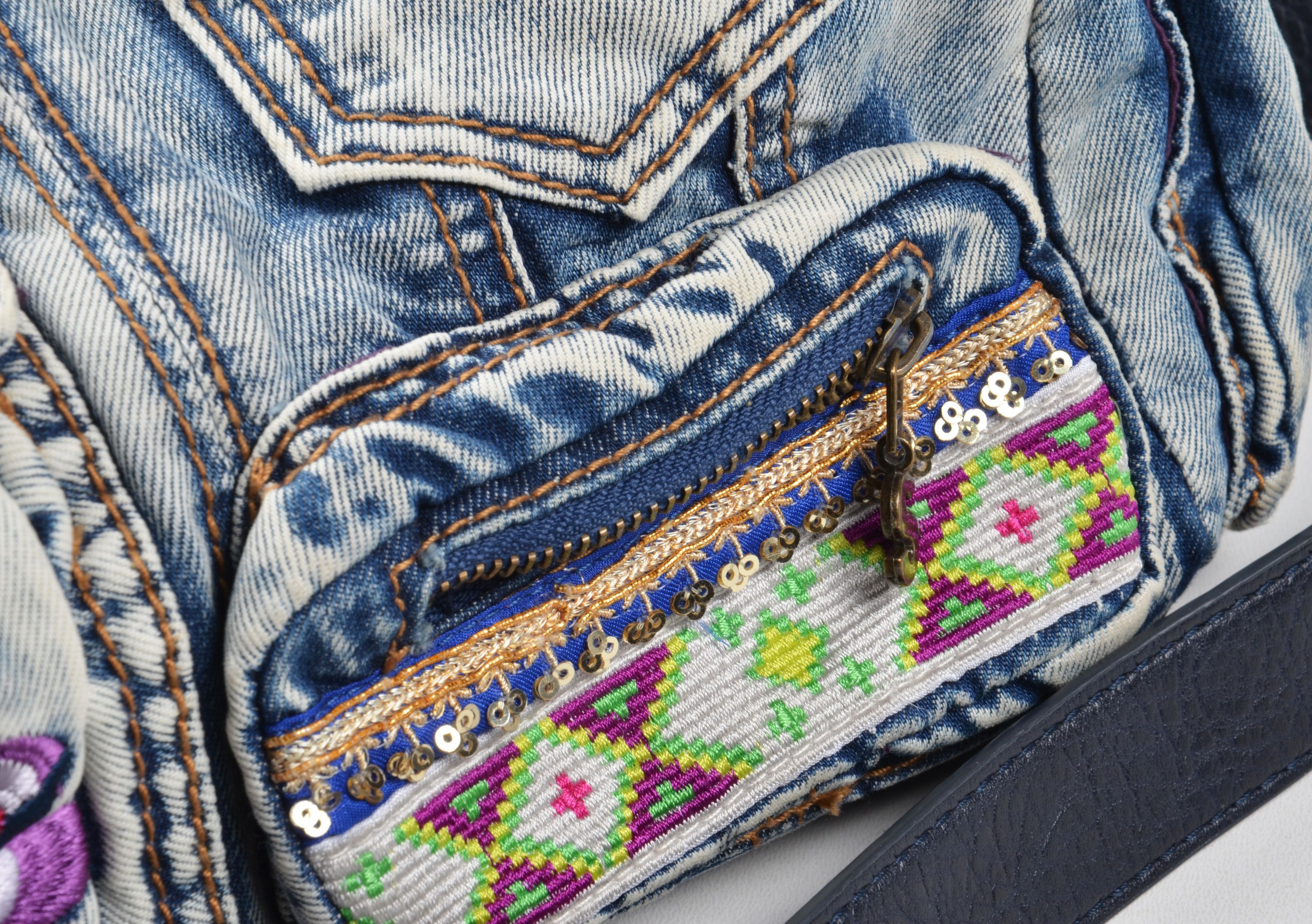 Desigual Desigual Y2K Boho Patchwork Denim Shoulder Crossbody Bag Size ONE SIZE - 8 Thumbnail