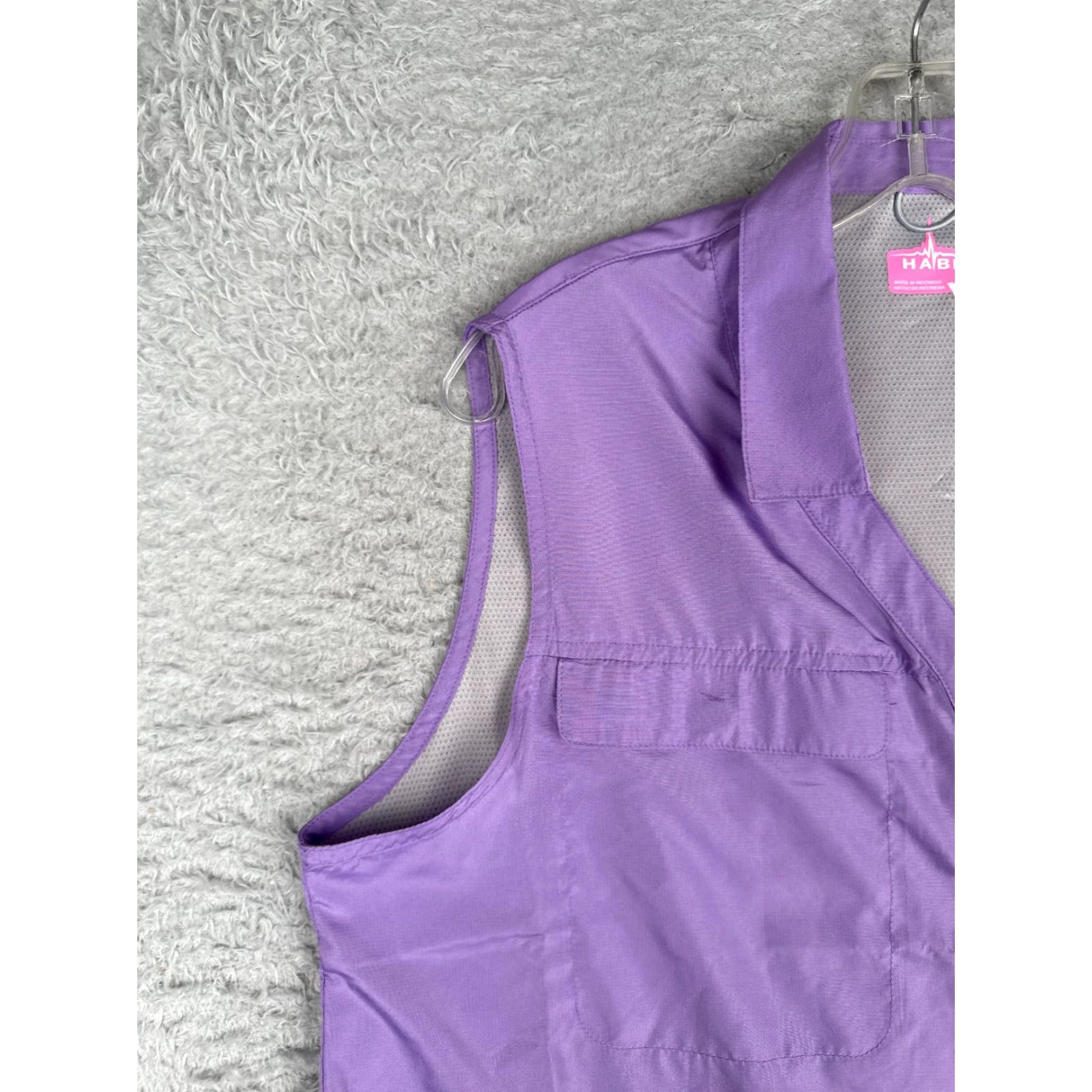 Habitat Habit Shirt Women Button-Up Sleeveless Purple Extra Large Vented Angler Fish Casual Workwear Summer Spring Breathing Pockets Size S / US 4 / IT 40 - 3 Thumbnail