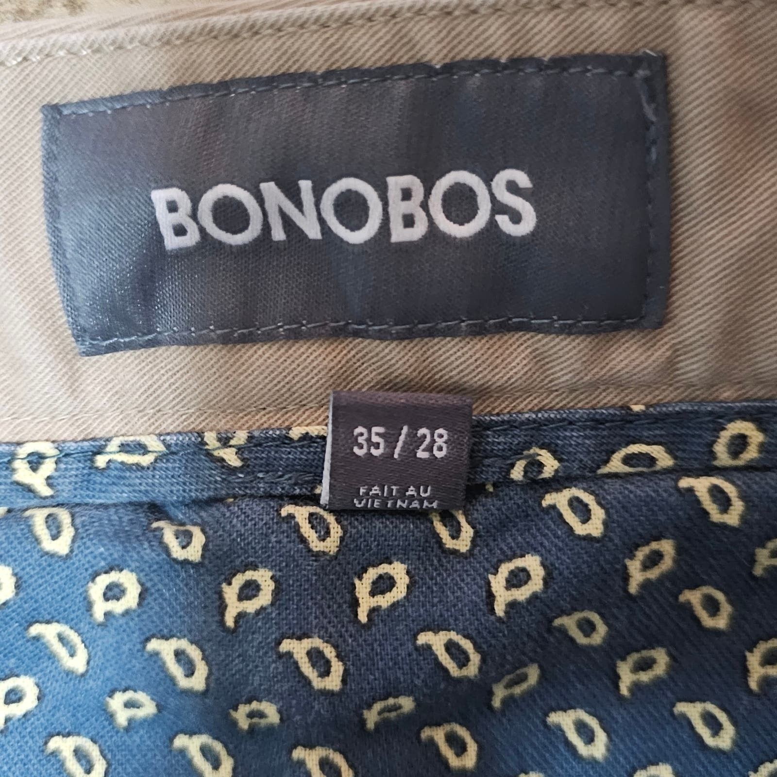 Bonobos Men's Bonobos Tan Chino's Tailored Fit size 35 x 28 Size US 35 - 3 Thumbnail