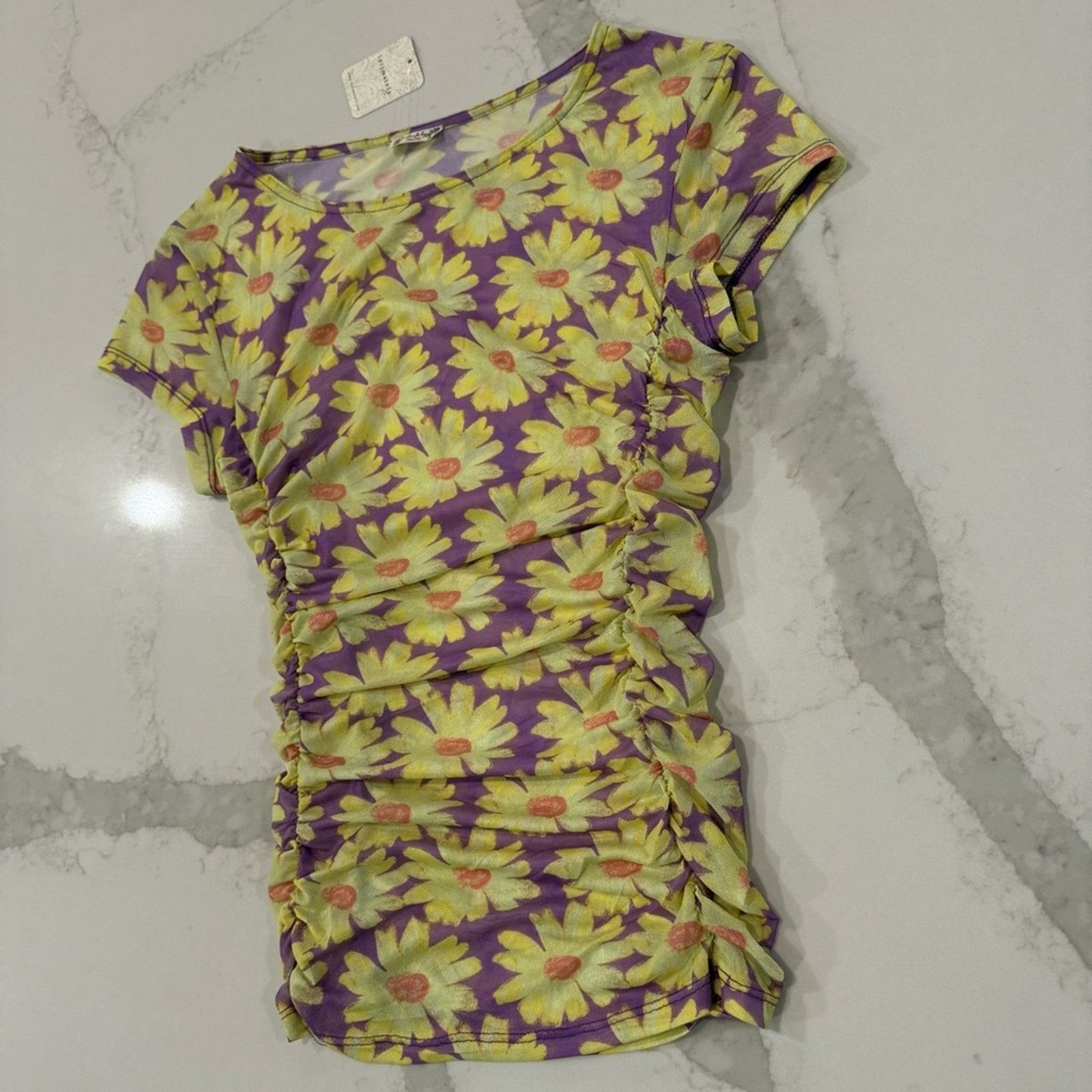 Free People Intimately Free People NWT Mesh Tee Sheer Daisy Womens Small Size S / US 4 / IT 40 - 2 Thumbnail