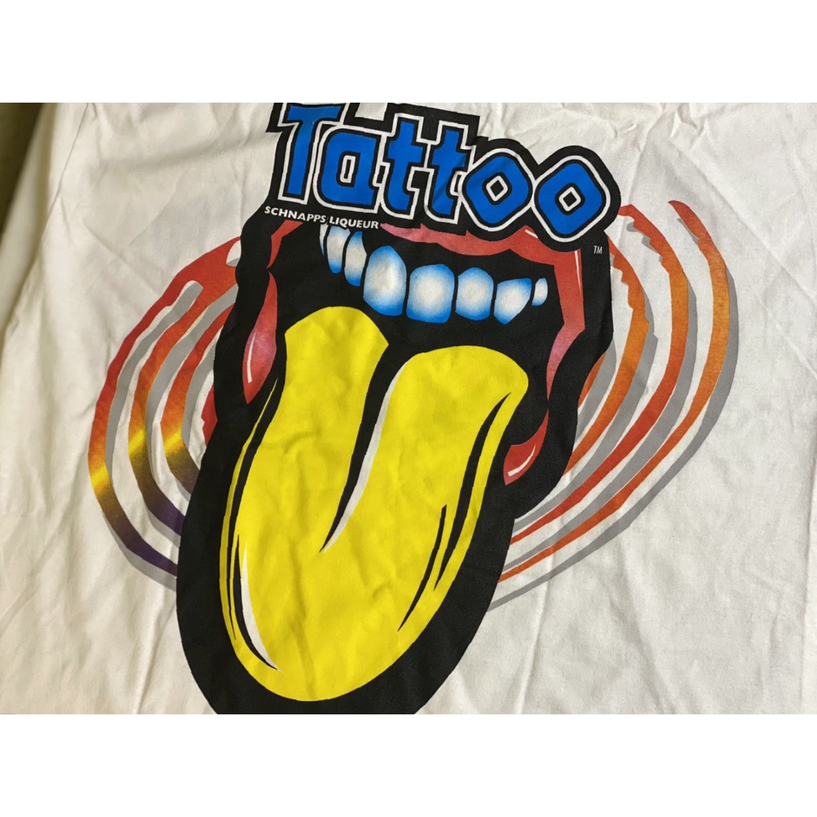 Doublet VINTAGE Alstyle Double Sided Shirt White XL NOS VTG SCHNAPPS Liqueur Tattoo Your Tongue Mens Shirt White XL Size US XL / EU 56 / 4 - 5 Thumbnail
