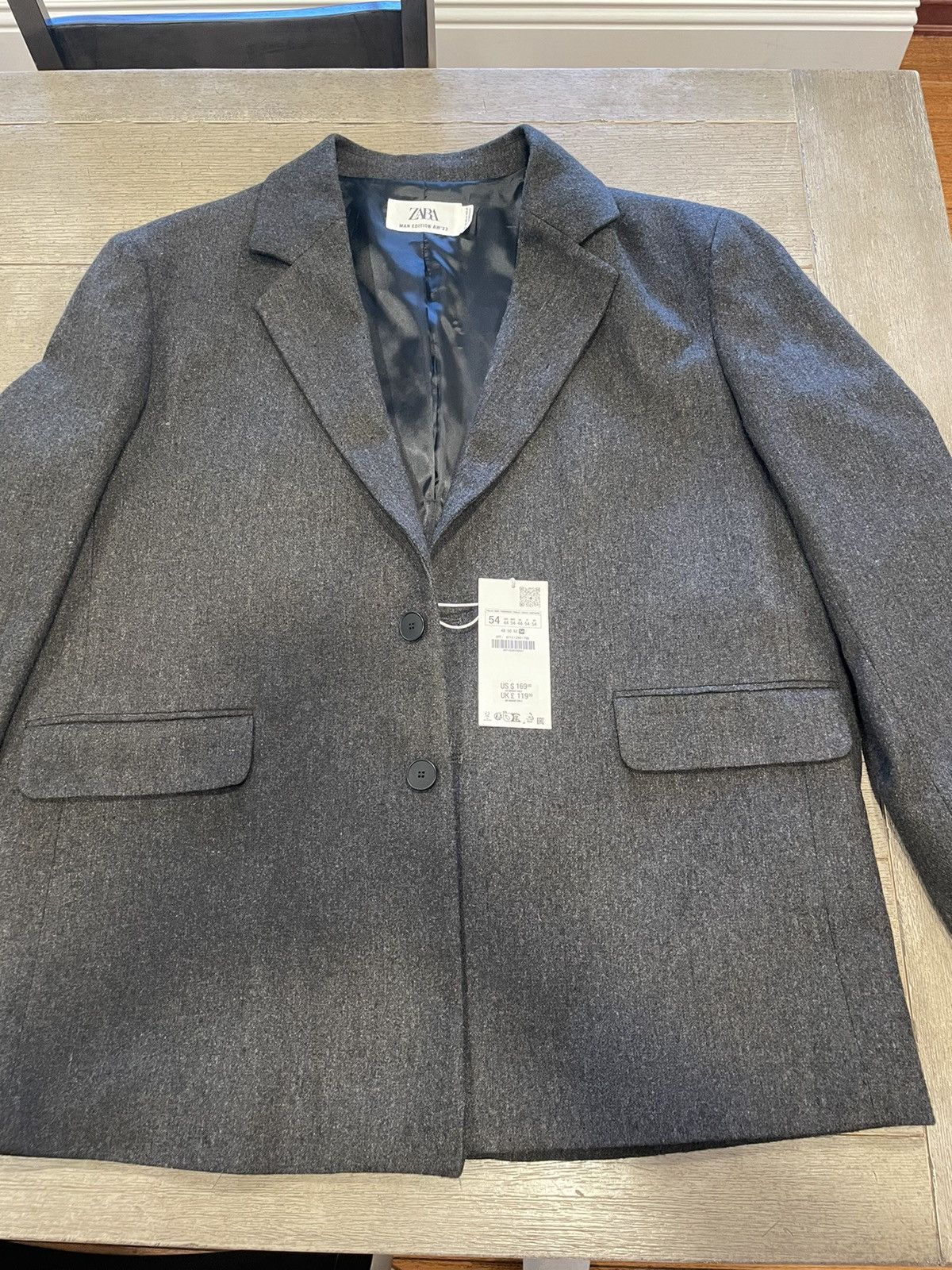 image of Mens Zara Edition Blazer in Grey (Size 44R)