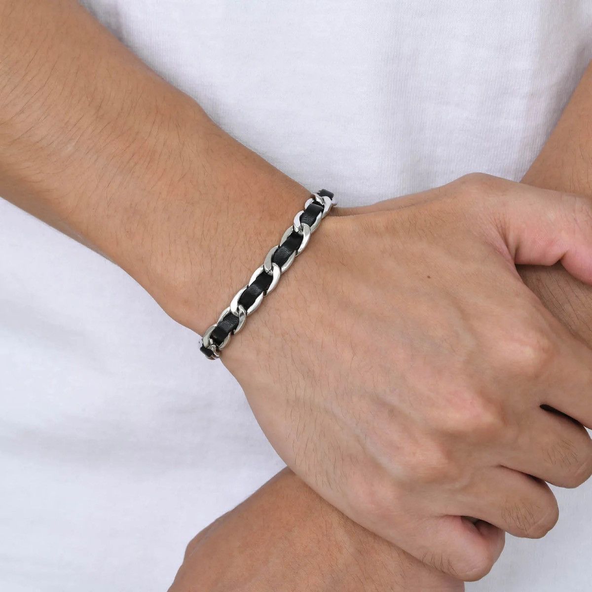 Jewelry × Vintage Stainless Steel Cuban Links Chain Bracelets Size ONE SIZE - 1 Thumbnail