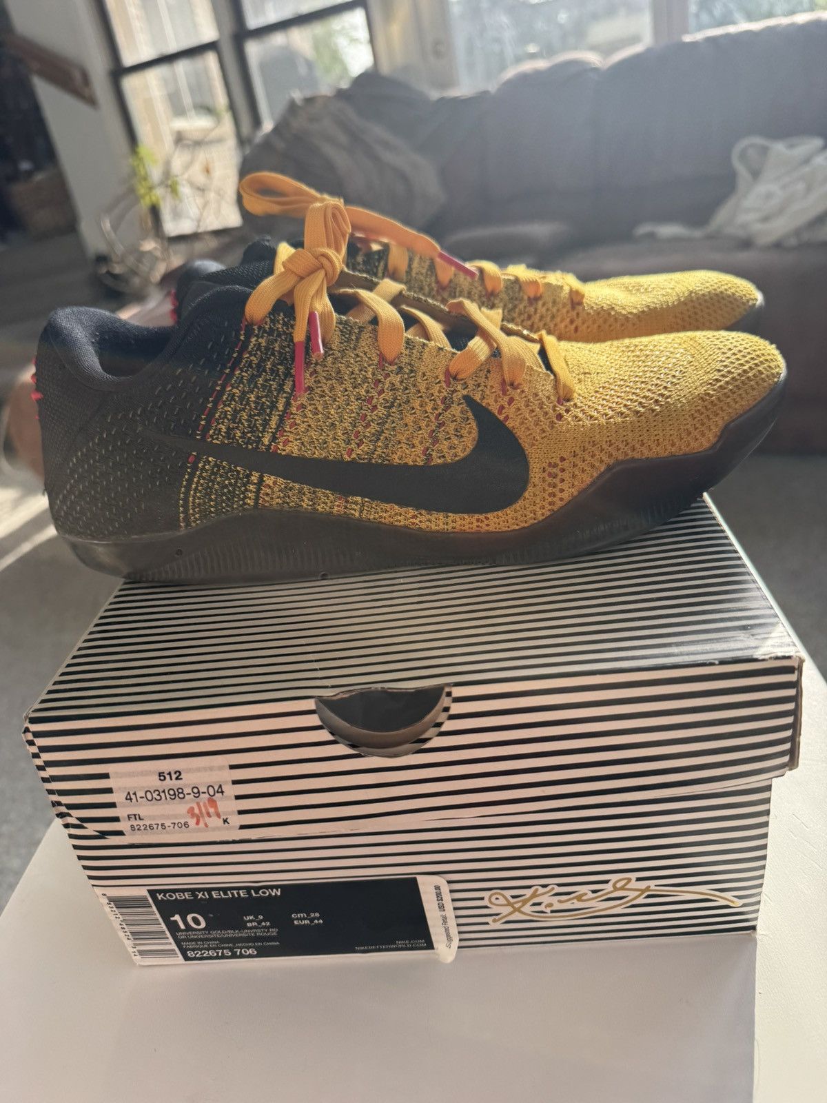 Nike Nike Kobe XI Elite Low Bruce Lee Yellow Basketball Shoes Size US 10 / EU 43 - 3 Thumbnail