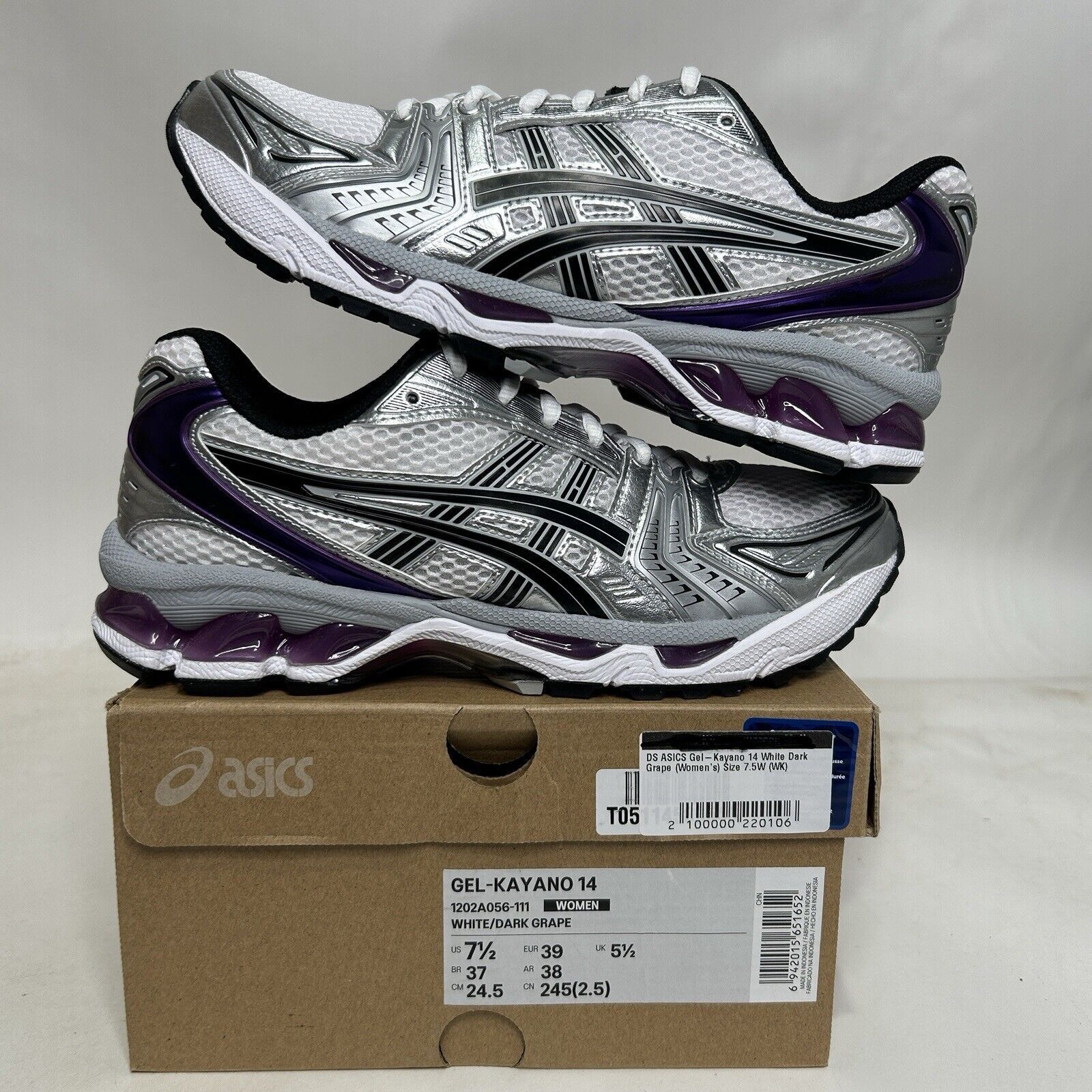 Asics ASICS Gel Kayano 14 WMNS “Silver White Dark Grape” 2024 Size US 7.5 / IT 37.5 - 1 Thumbnail