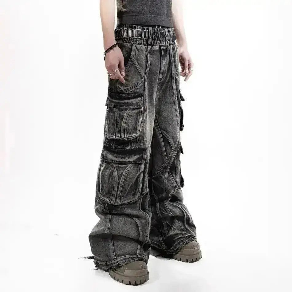 Japanese Brand Design faded y2k hip hop baggy cargo pants Size US 34 / EU 50 - 4 Thumbnail