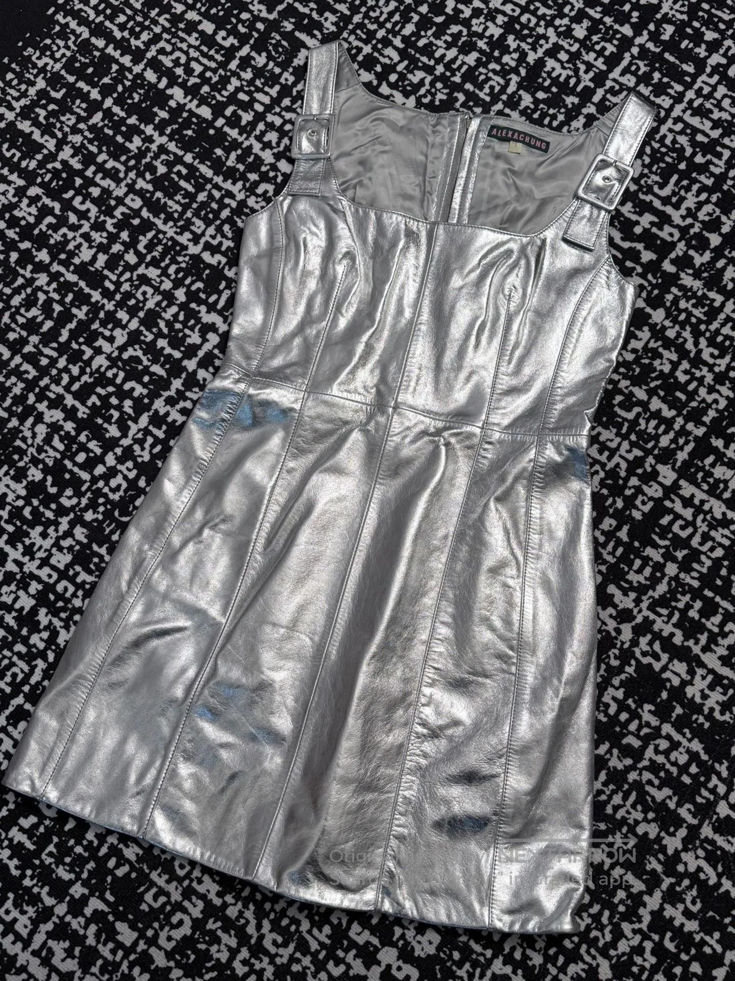 Alexa Chung ALEXACHUNG Metallic Leather Dress. Size M / US 6-8 / IT 42-44 - 1 Thumbnail