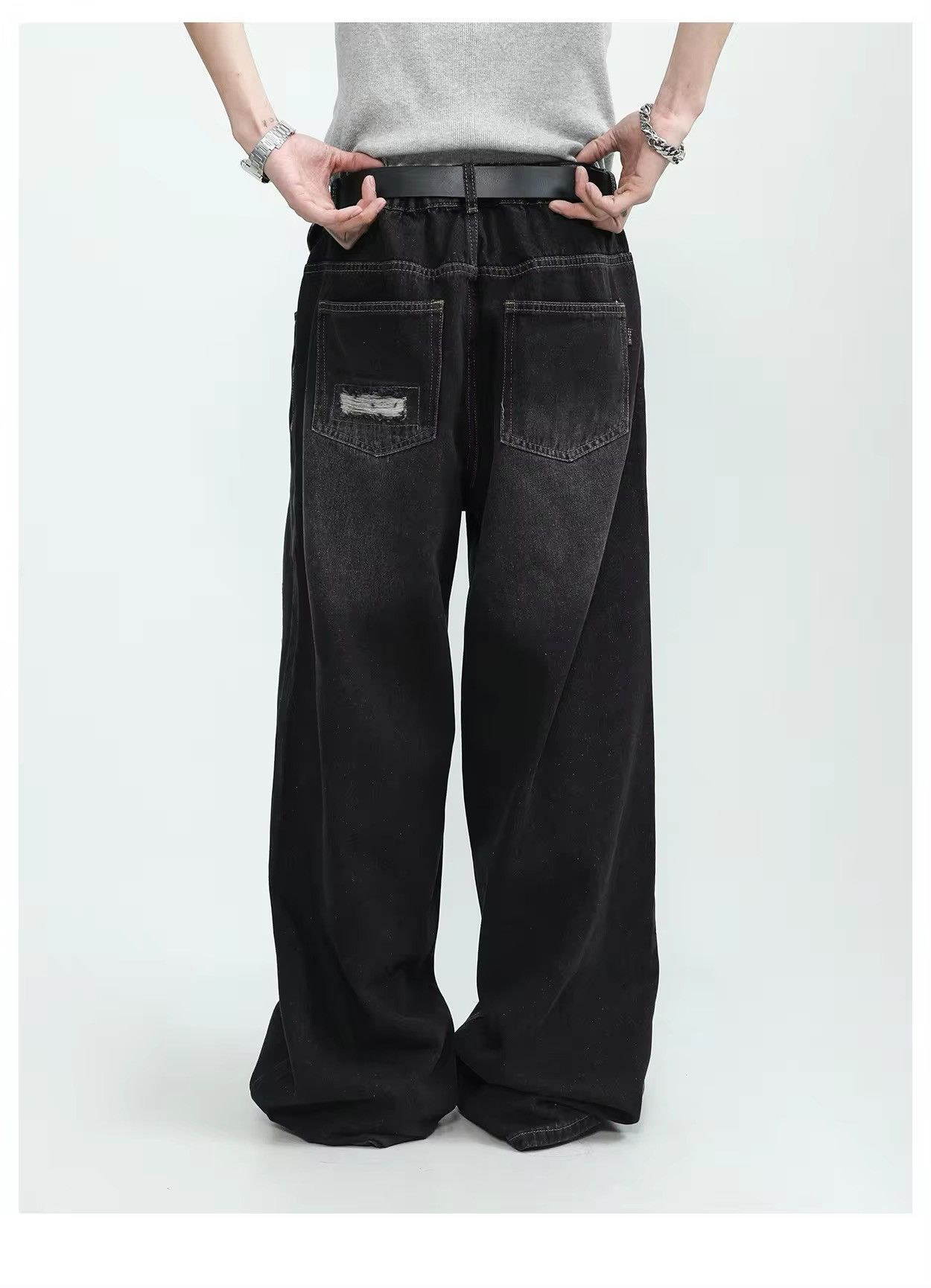 Japanese Brand × Jean Vintage Distressed Wide Leg Denim Size US 31 - 4 Thumbnail