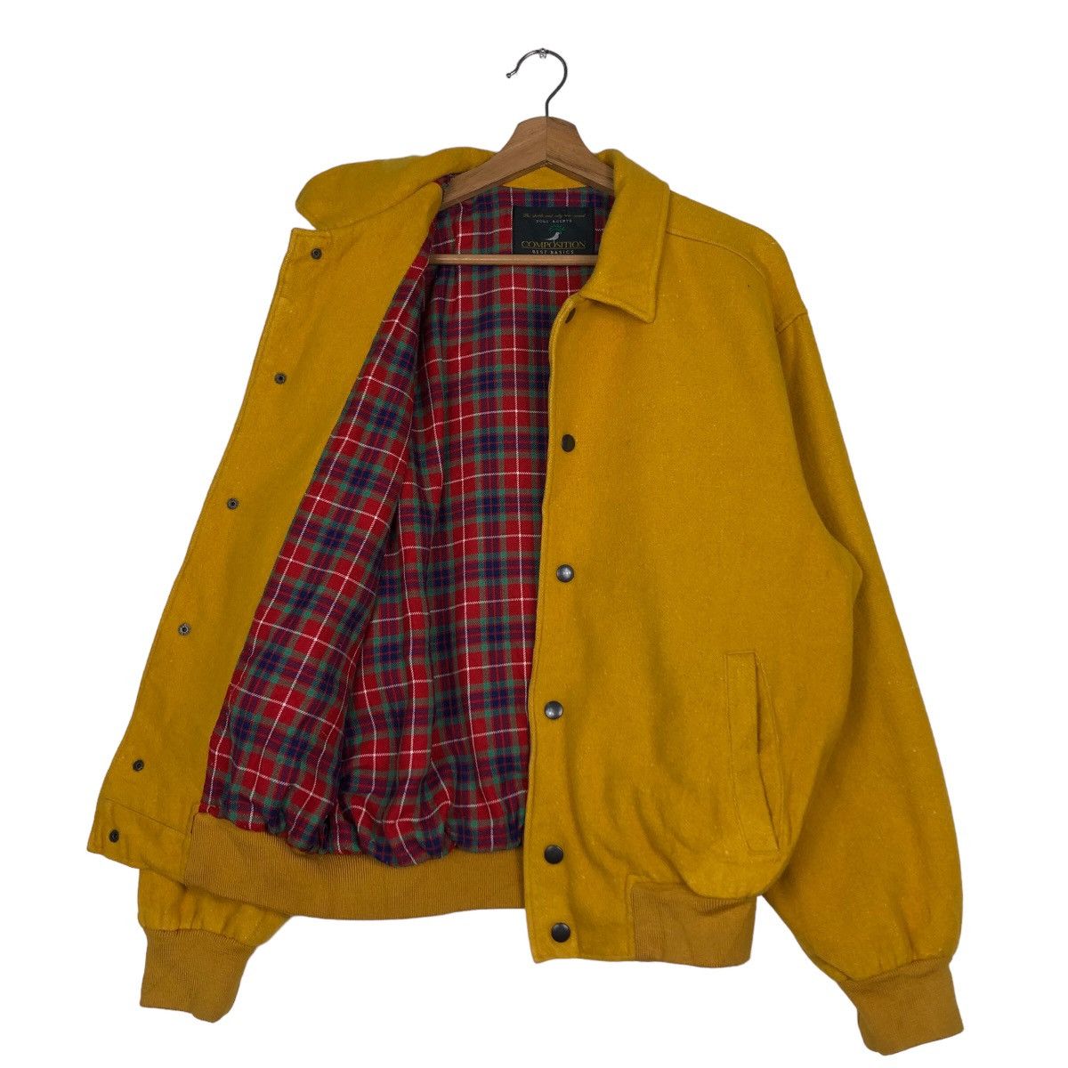 Japanese Brand Vintage Wool Bomber Jacket Sole Agents Tartan Design Lining Size US L / EU 52-54 / 3 - 11 Thumbnail