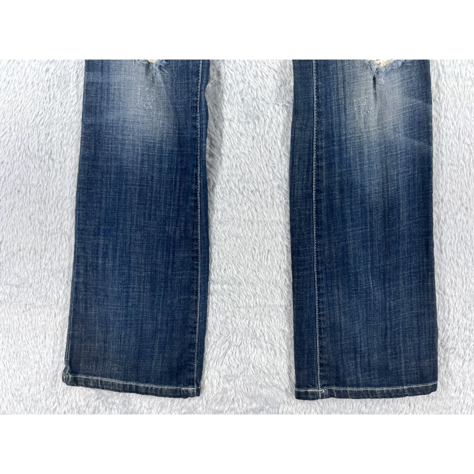 Decree Decree Jeans Womens Denim Bootcut Blue 28x31 5 Pocket Embroidered Regular Waist Cotton Blend Low Rise Zip Size 5 Jeans Mens? Size 27" / US 4 / IT 40 - 2 Thumbnail