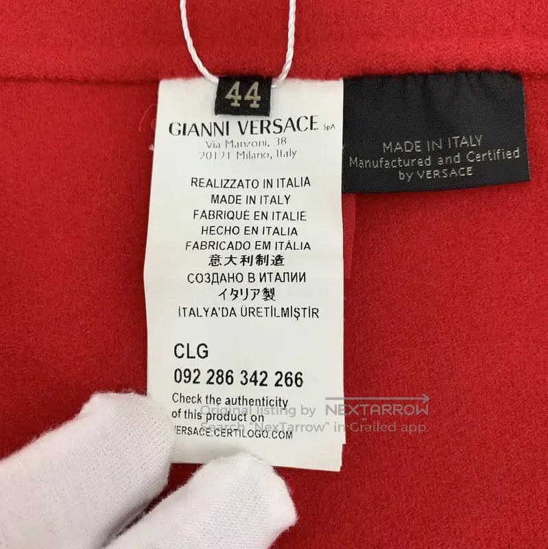 Versace Versace Red Wool Women's Coat . Size L / US 10 / IT 46 - 6 Thumbnail
